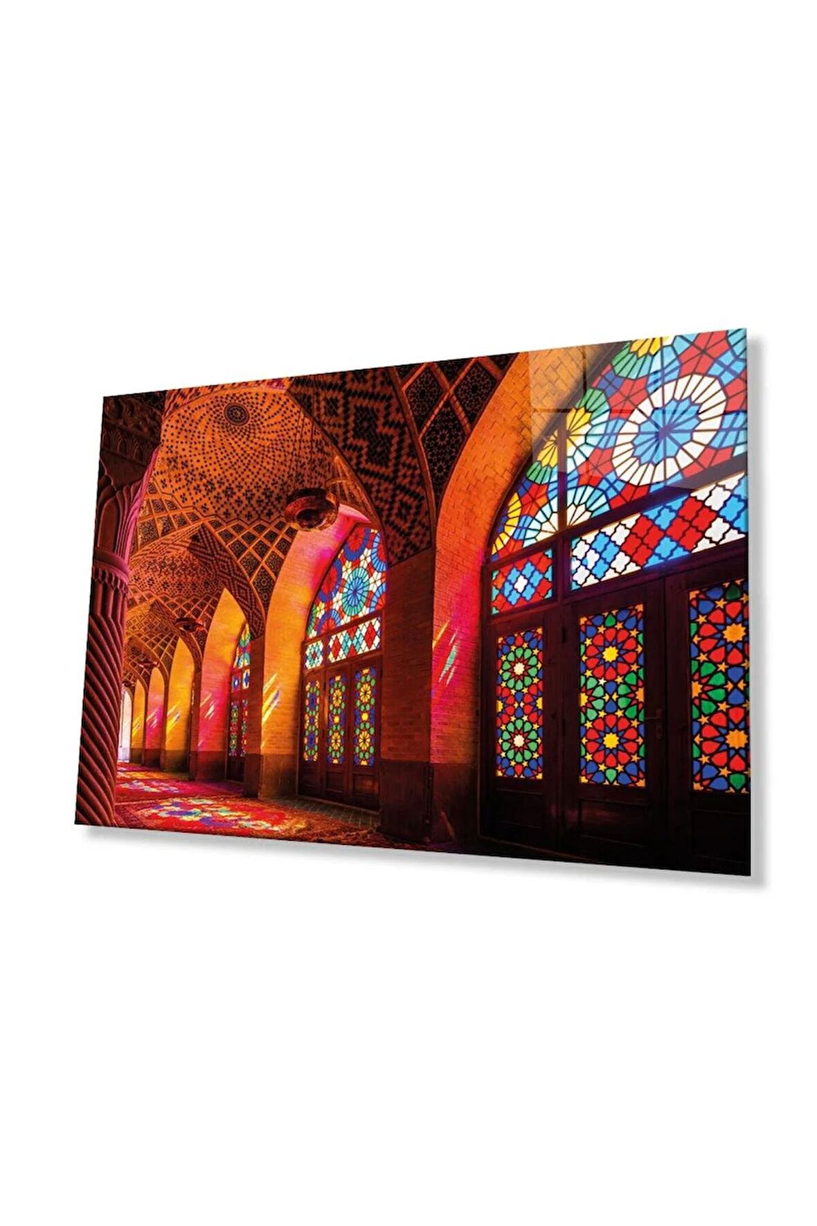 Cami İslami Motif Dini Cam Tablo 4mm Dayanıklı Temperli Cam