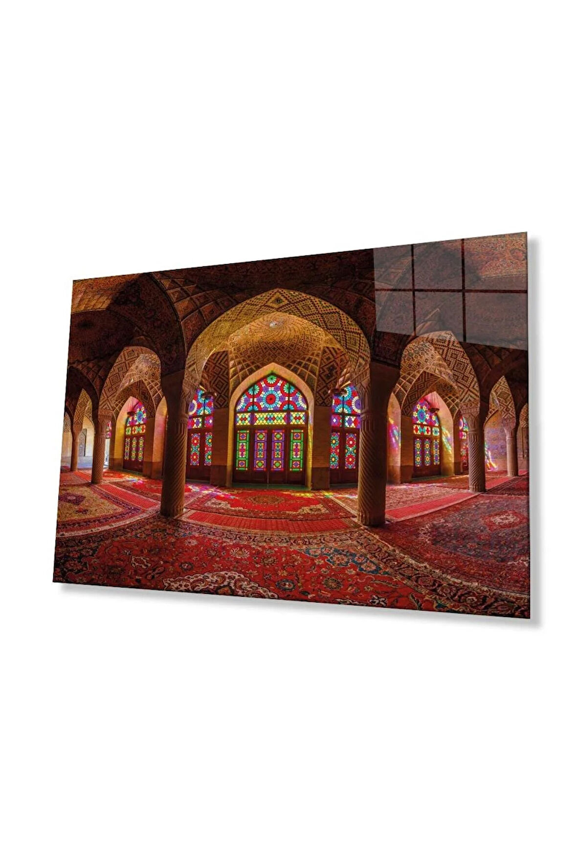 Cami İslami Motif Dini Cam Tablo 4mm Dayanıklı Temperli Cam