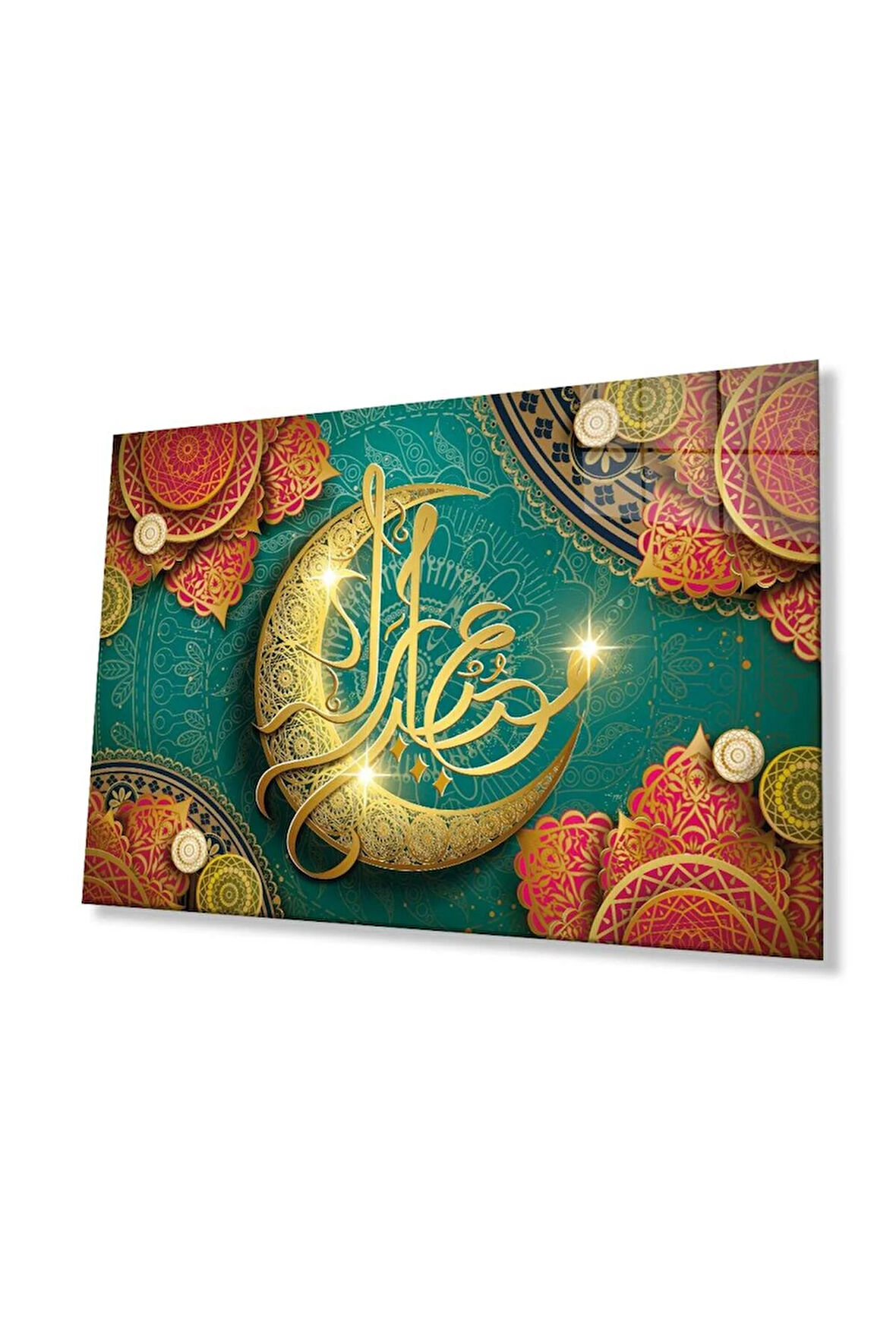 Kaligrafi Dini İslami Duvar Dekoru Cam Tablo 4mm Dayanıklı Temperli Cam