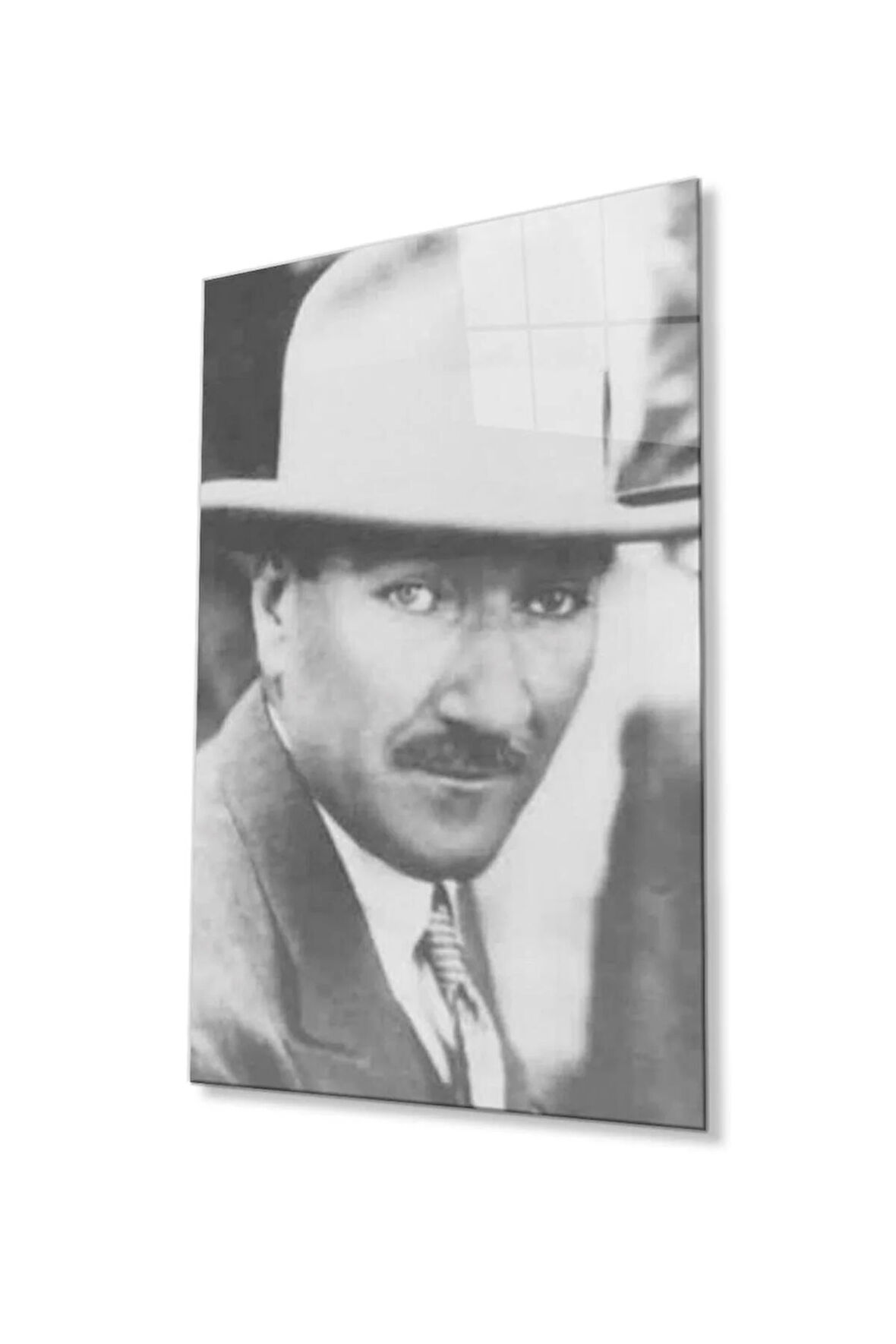 Atatürk Cam Tablo 4mm Dayanıklı Temperli Cam, Atatürk Glass Wall Art