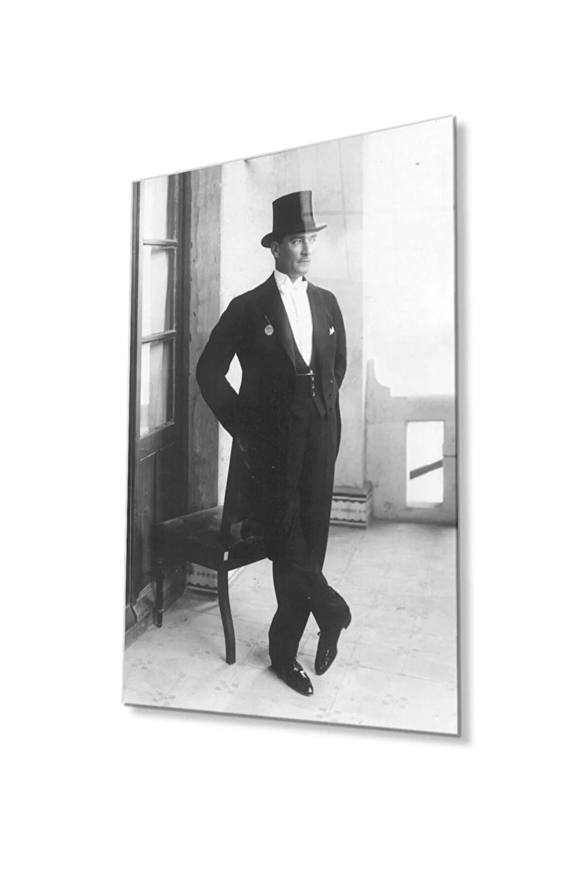 Atatürk Cam Tablo 4mm Dayanıklı Temperli Cam, Atatürk Glass Wall Art