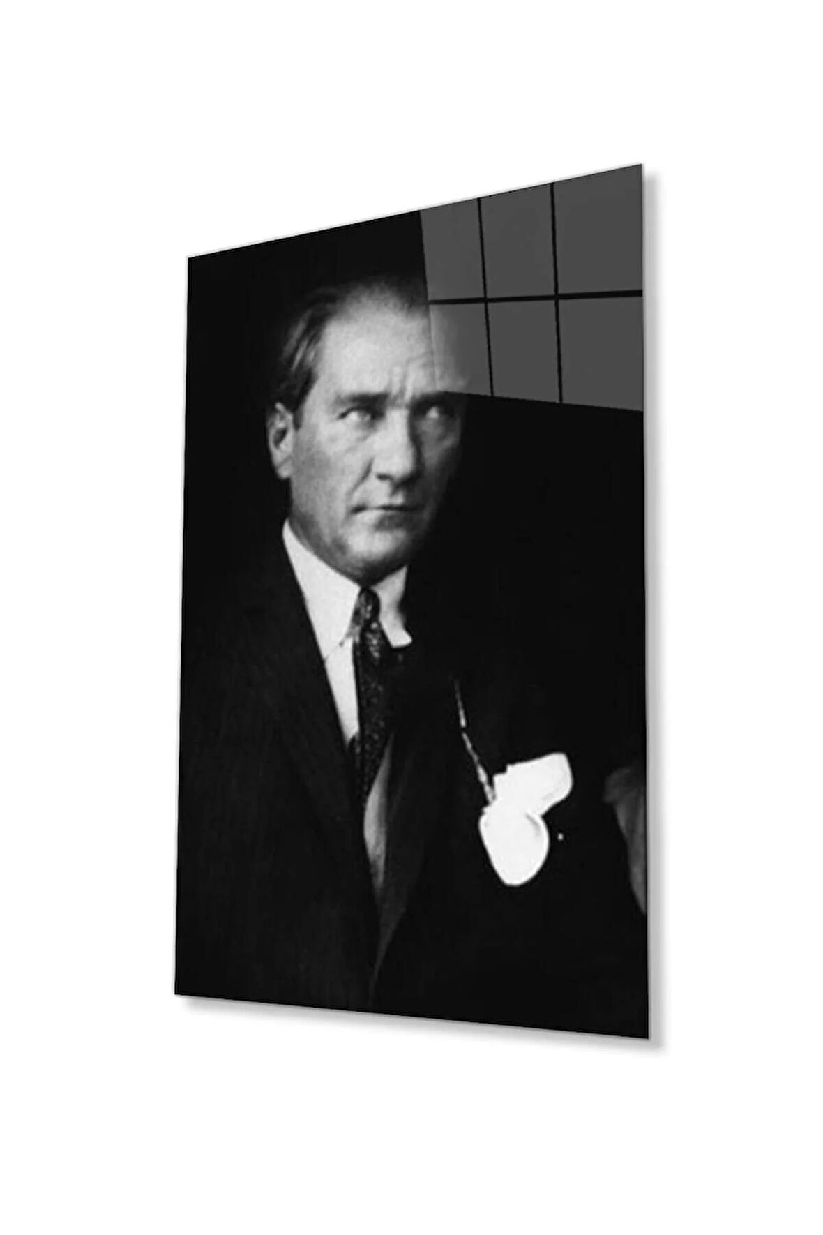 Atatürk Cam Tablo 4mm Dayanıklı Temperli Cam, Atatürk Glass Wall Art