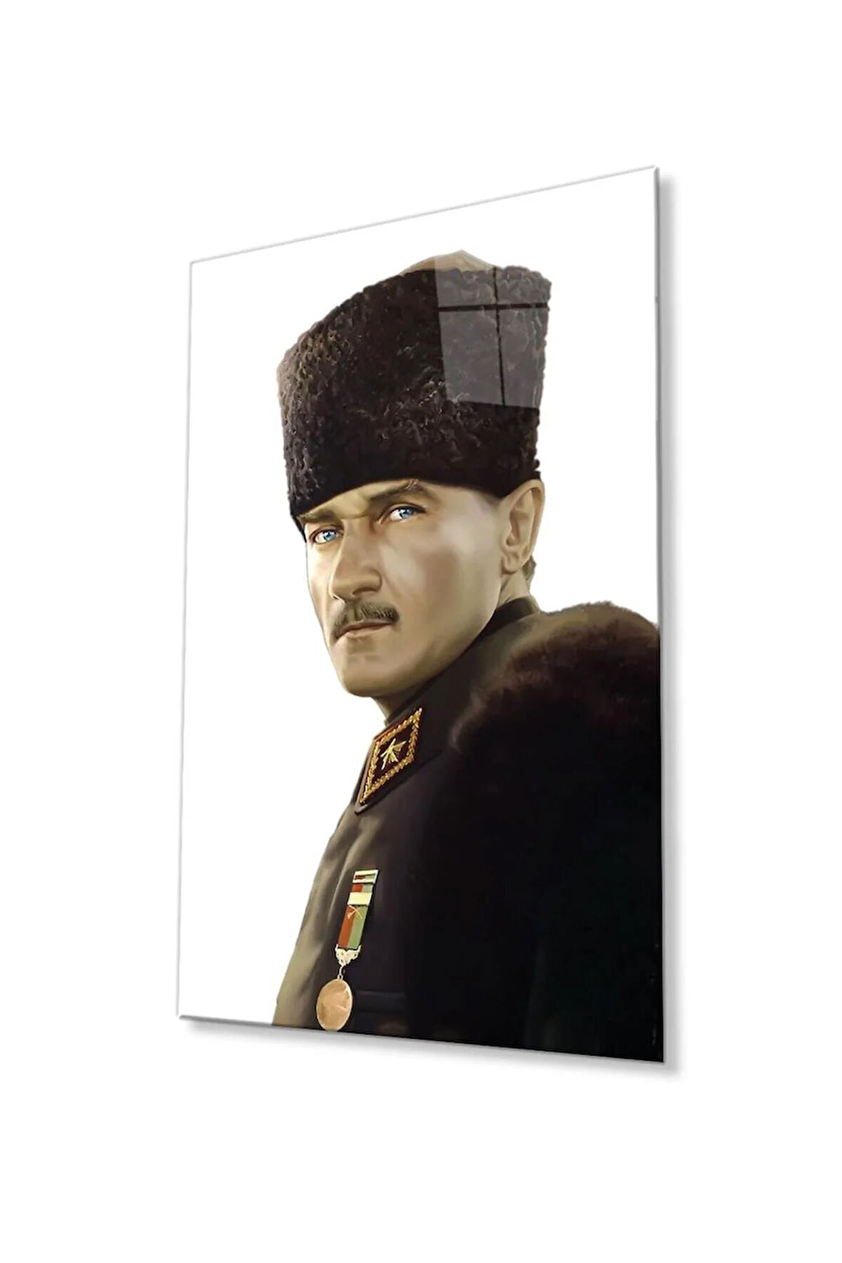 Atatürk Cam Tablo 4mm Dayanıklı Temperli Cam, Atatürk Glass Wall Art
