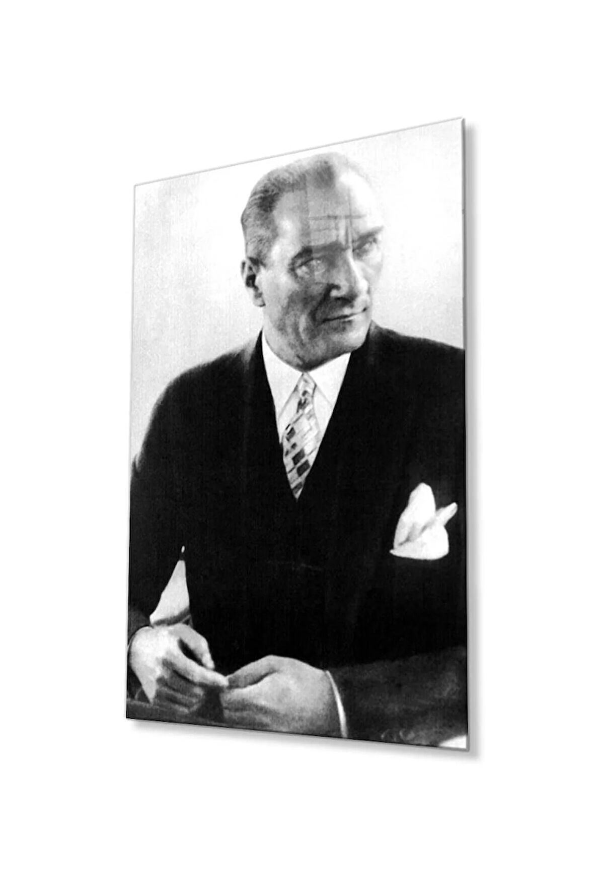 Atatürk Cam Tablo 4mm Dayanıklı Temperli Cam, Atatürk Glass Wall Art