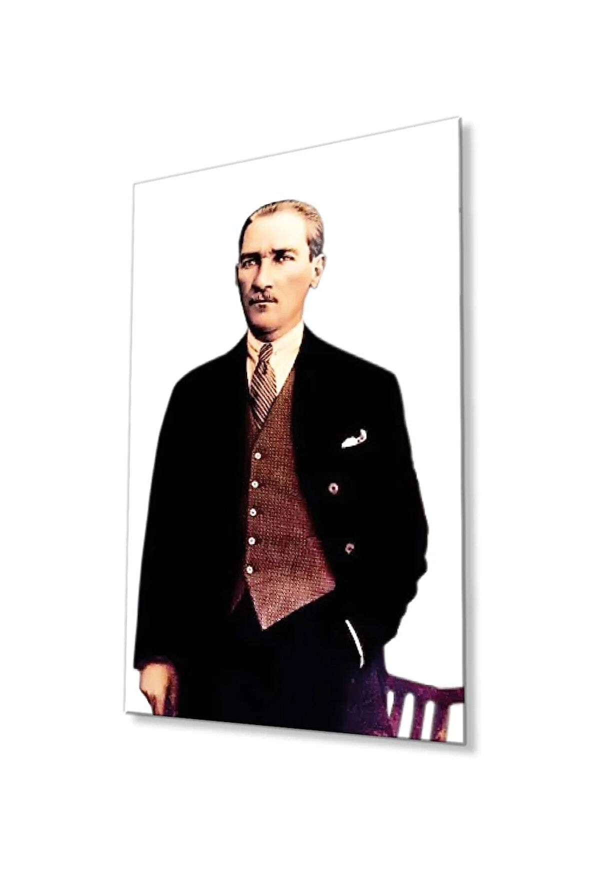 Atatürk Cam Tablo 4mm Dayanıklı Temperli Cam, Atatürk Glass Wall Art