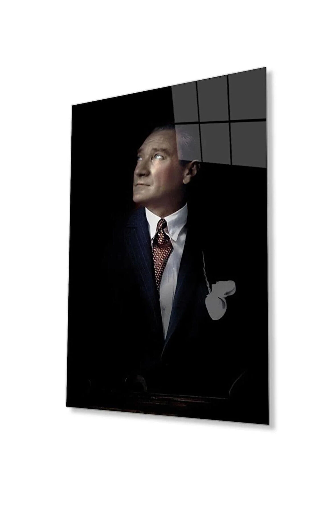 Atatürk Cam Tablo 4mm Dayanıklı Temperli Cam, Atatürk Glass Wall Art