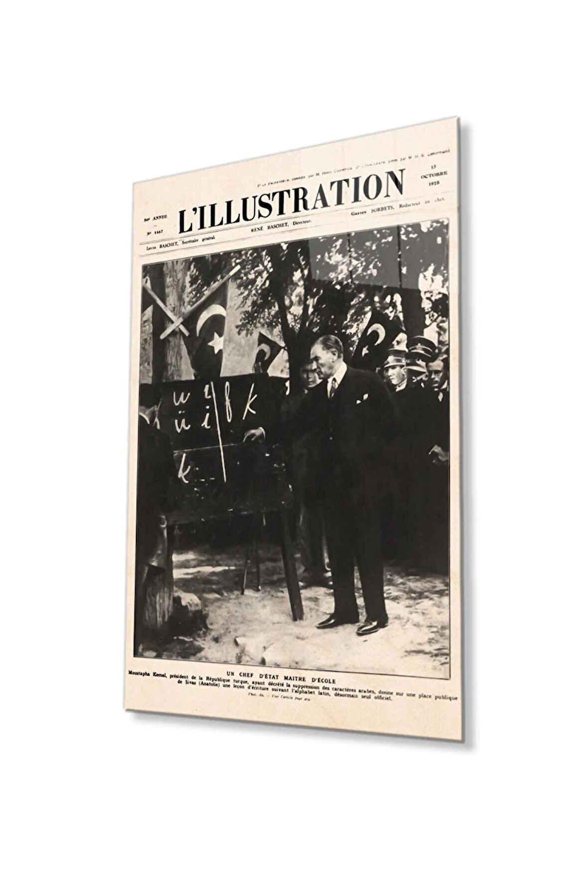 Atatürk Cam Tablo 4mm Dayanıklı Temperli Cam, Atatürk Glass Wall Art