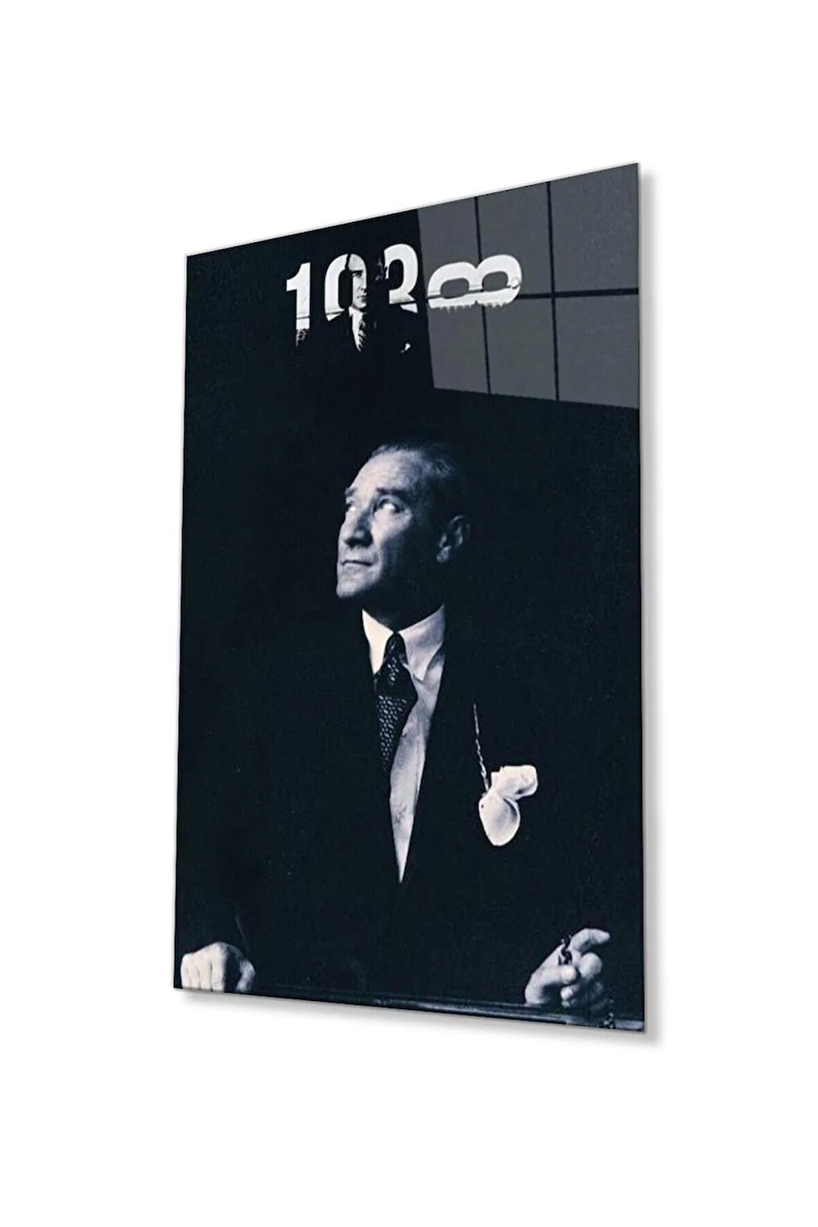 Atatürk Cam Tablo 4mm Dayanıklı Temperli Cam, Atatürk Glass Wall Art