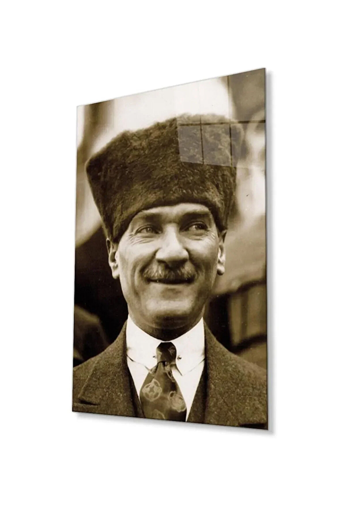 Atatürk Cam Tablo 4mm Dayanıklı Temperli Cam, Atatürk Glass Wall Art