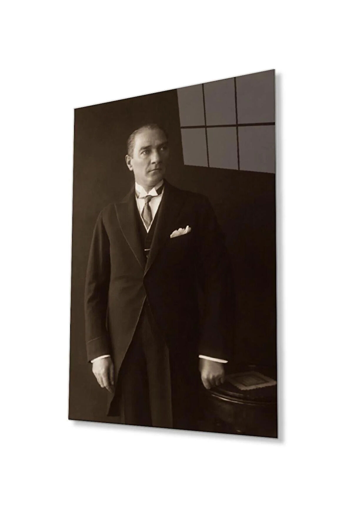 Atatürk Cam Tablo 4mm Dayanıklı Temperli Cam, Atatürk Glass Wall Art