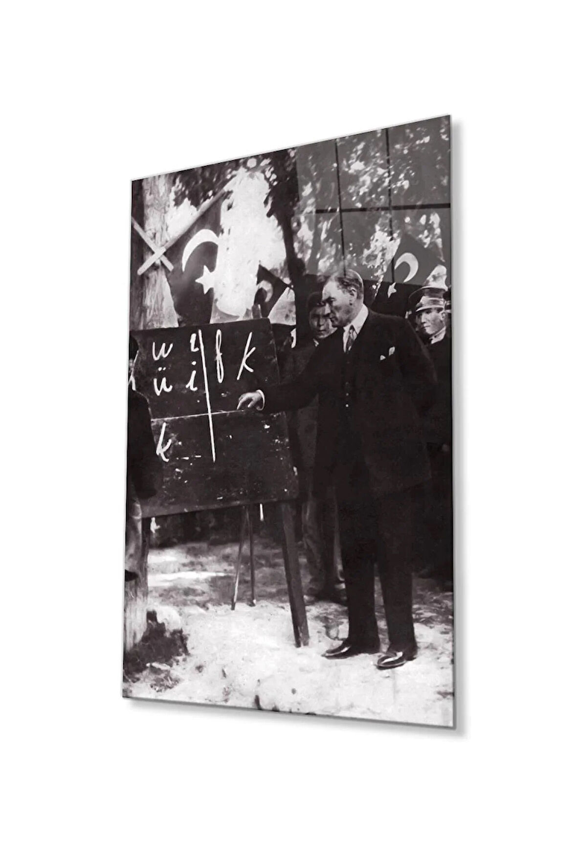Atatürk Cam Tablo 4mm Dayanıklı Temperli Cam, Atatürk Glass Wall Art