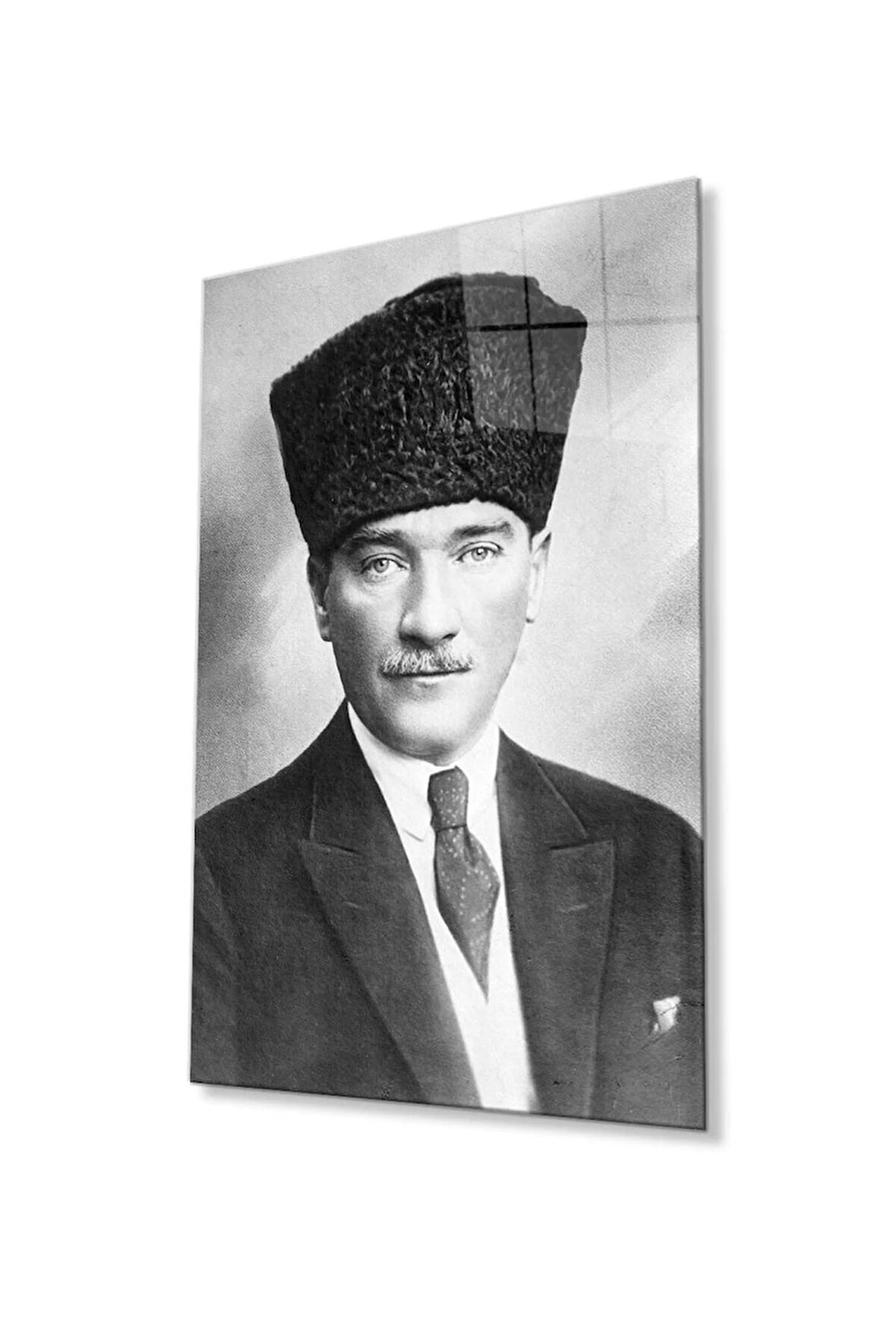 Atatürk Cam Tablo 4mm Dayanıklı Temperli Cam, Atatürk Glass Wall Art