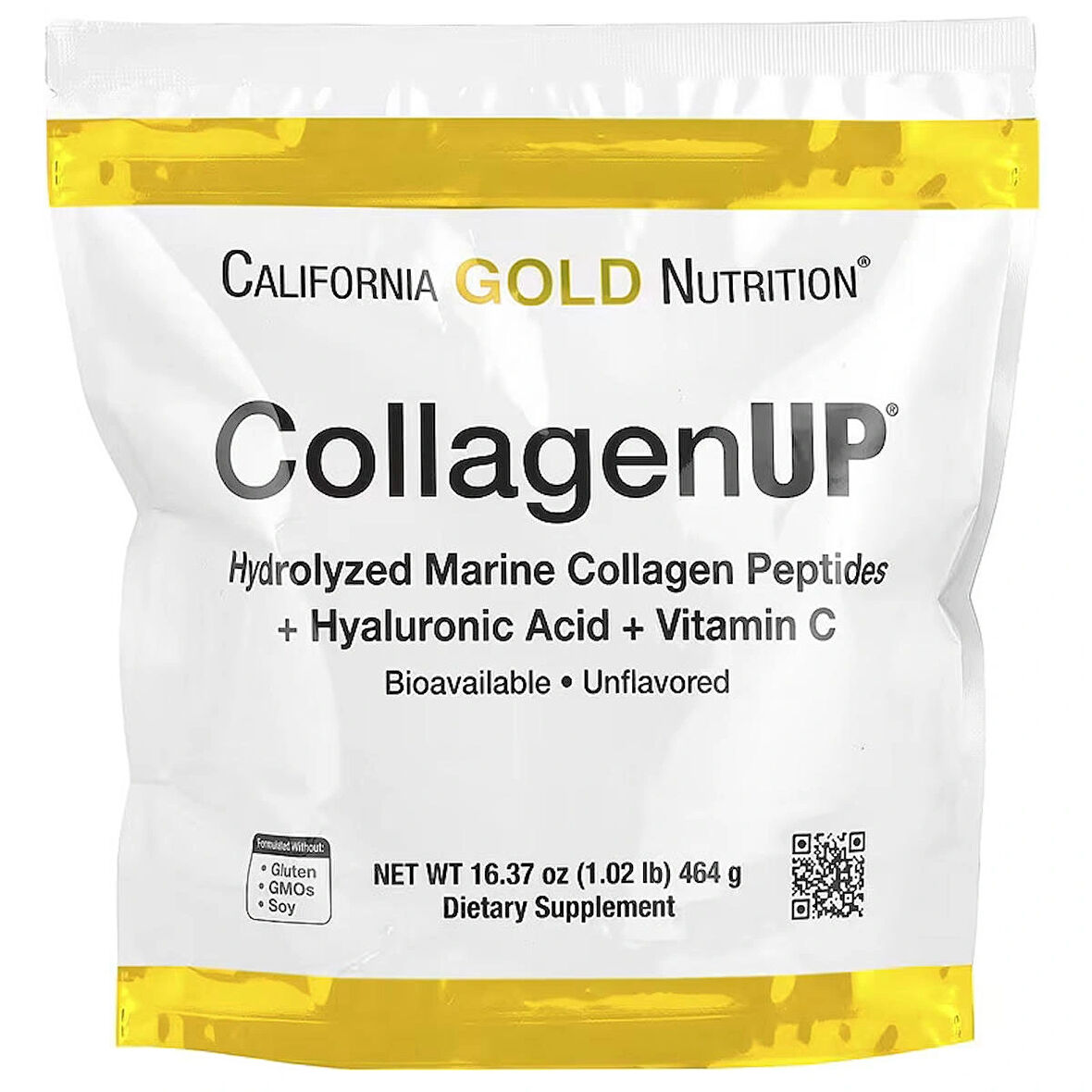 California Gold Nutrition CollagenUP Hydrolyzed Marine Collagen Peptides with Hyaluronic Acid and Vitamin C Unflavored (464 g)