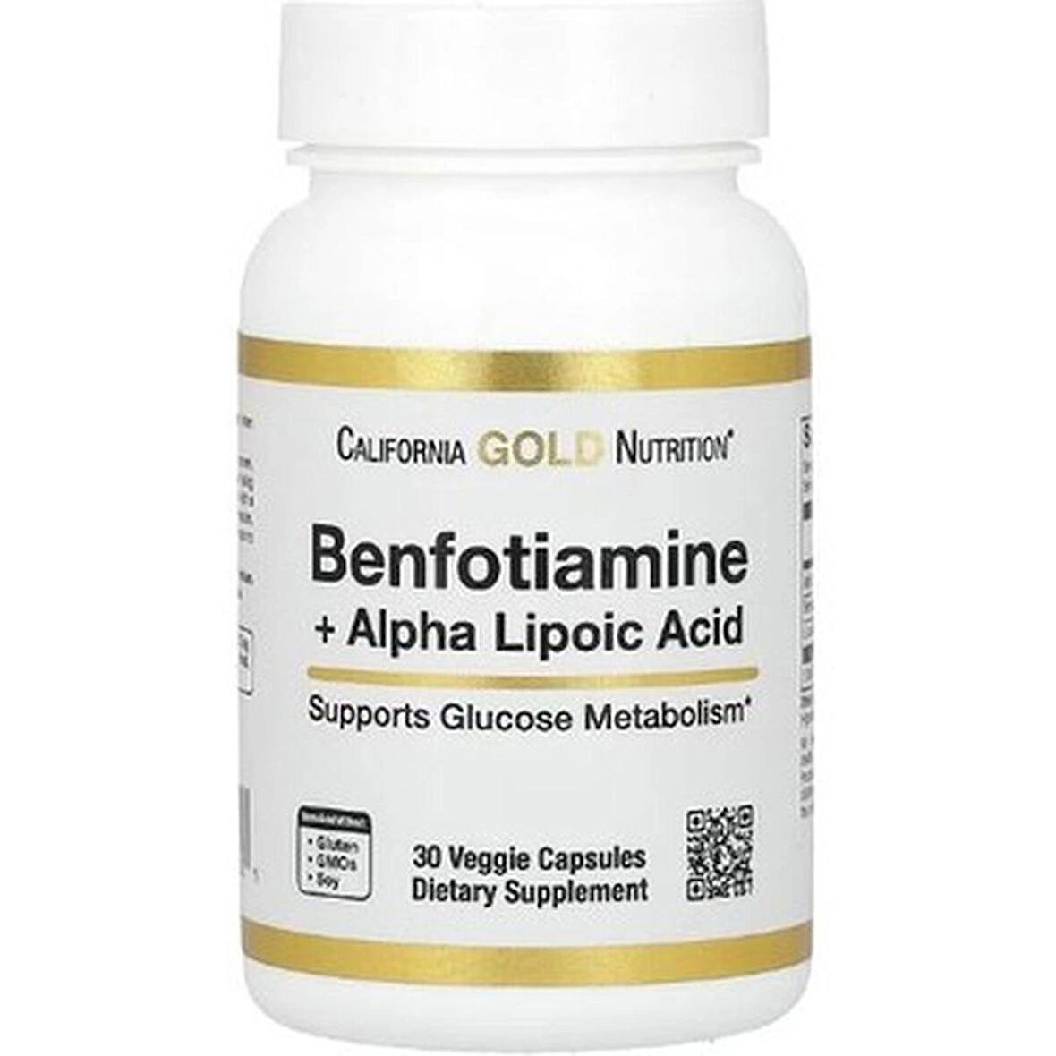 California Gold Nutrition, Benfotiamine + Alpha Lipoic Acid, 30 Vegetarian Capsules