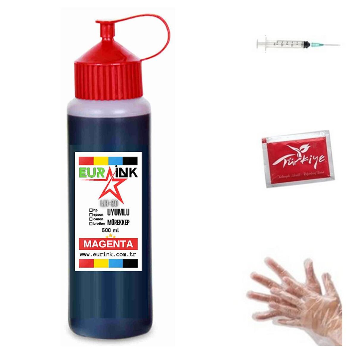 Canon Maxify Yazıcılar Uyumlu Kartuş Mürekkebi 500ml Kırmızı