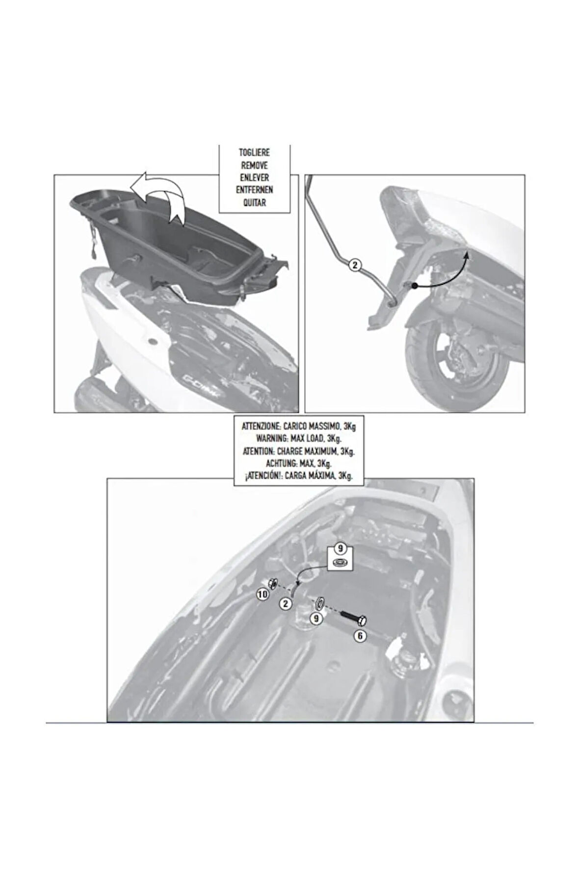 Gıvı Sr6101 Kymco G-dınk 125-300 (12-17) Arka Çanta Taşıyıcı