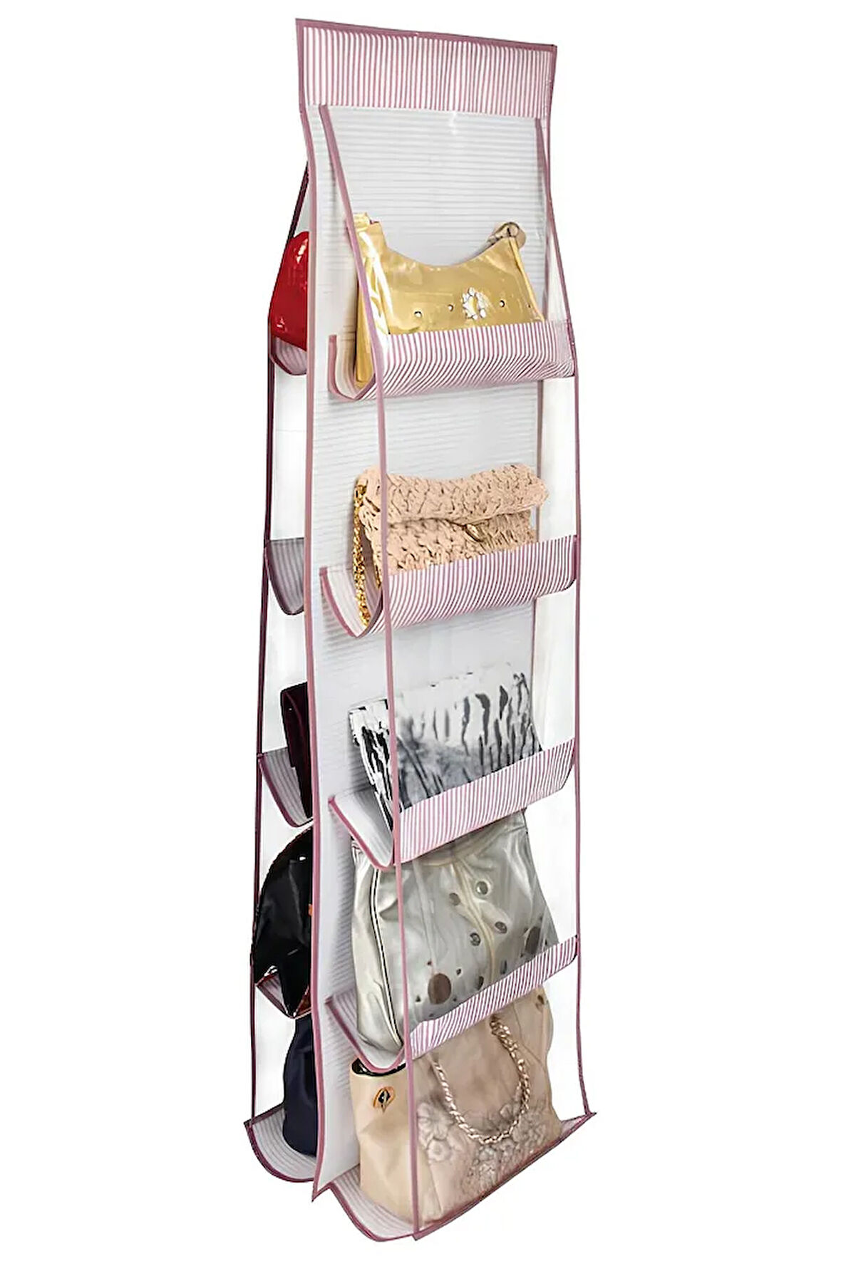 ALAS Çanta Düzenleyici Çanta Askılığı Organizer 10 Lu Dolap Içi Düzenleyici 37*125 cm