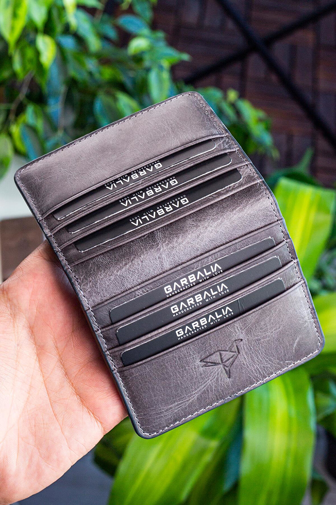 Garbalia Canvas Vintage Deri Kartlık Cüzdan