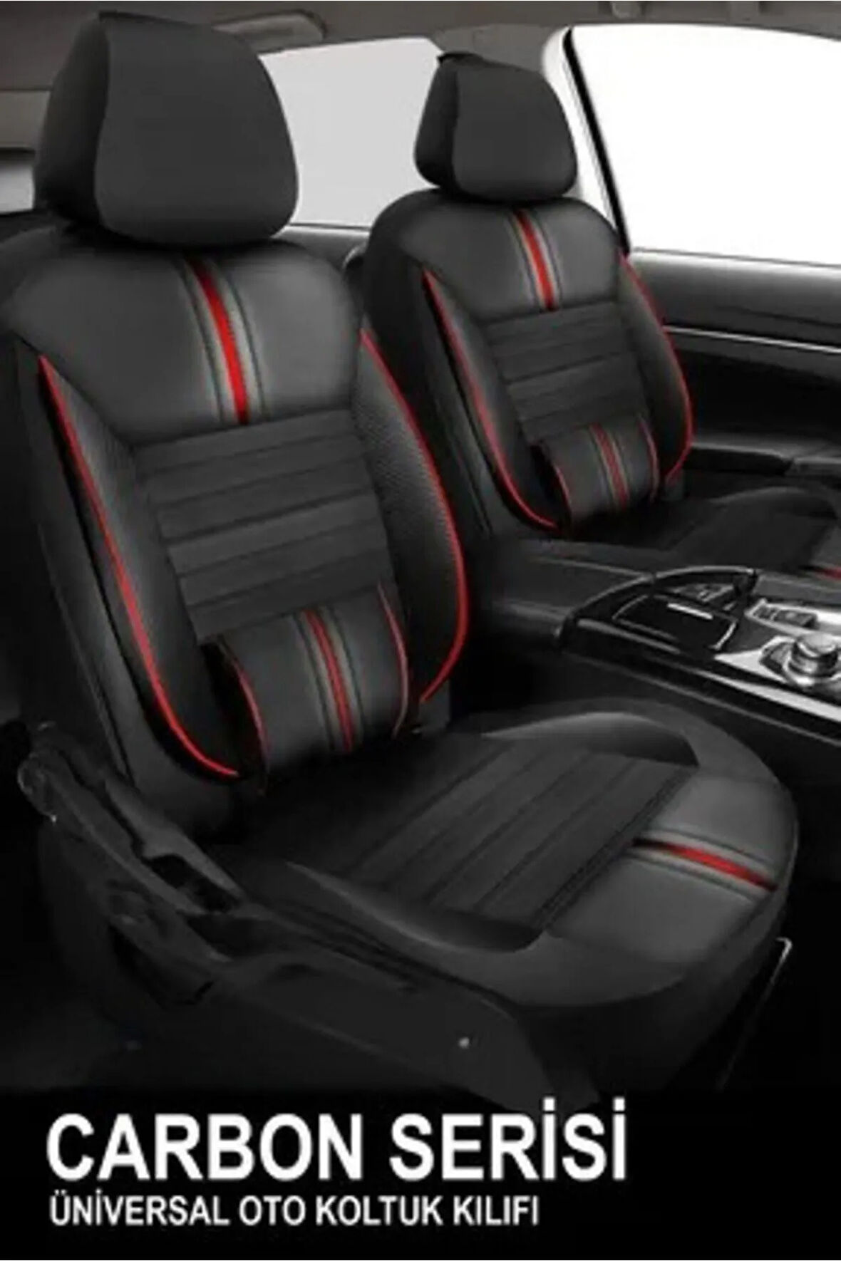 Kia Cerato (forte) Cerato I Hatchback 2.0 (143 Hp) 2005 UYUMLU  CARBON SERİSİ OTO KILIF KIRMIZI SİYAH