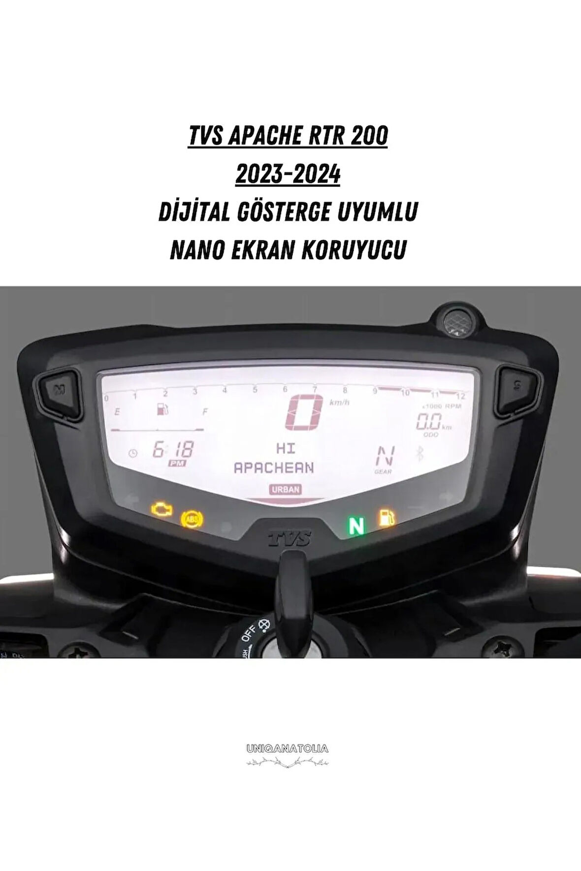 TVS Apache RTR 200  2023 2024 Dijital Gösterge Uyumlu Nano Ekran Koruyucu