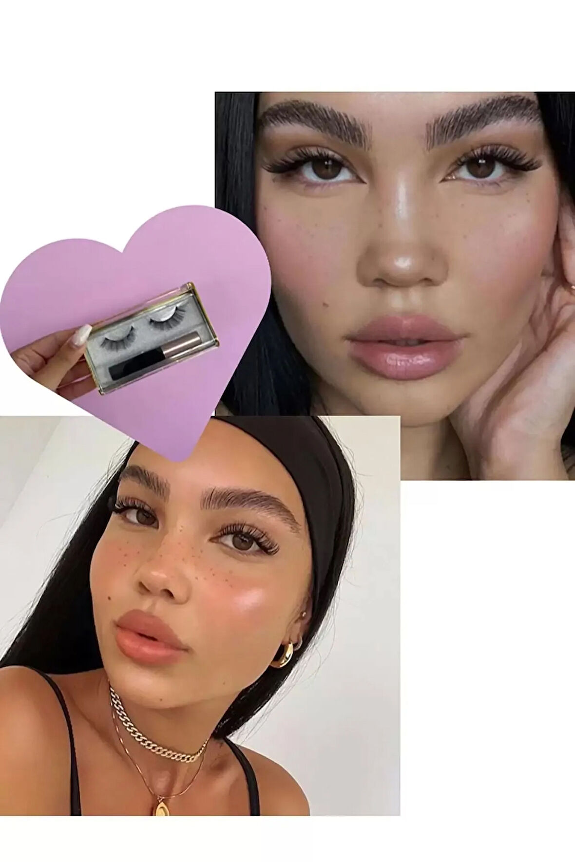 Caş Dekorasyon Manyetik Eyeliner'lı Mıknatıslı Doğal İpek Takma Kirpik #002 Yoğun
