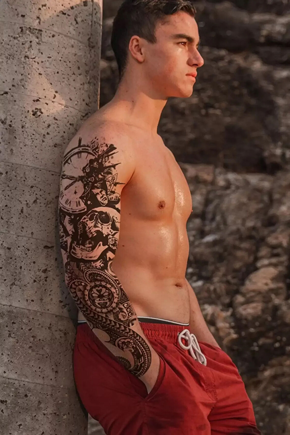 Caş Dekorasyon Geçici Kurukafa ve Saat Kol Dövme Tattoo