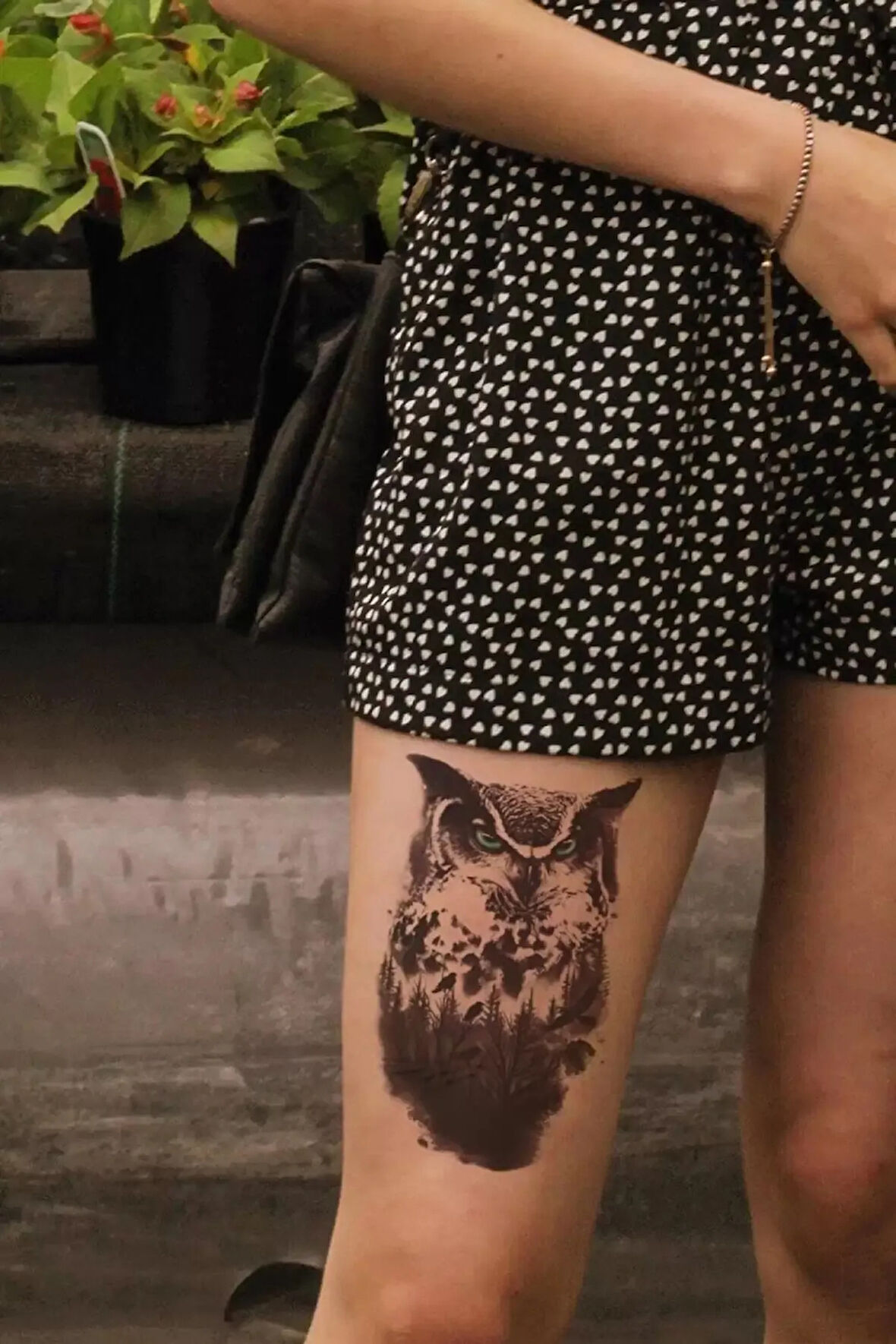 Caş Dekorasyon Baykuş Geçici Dövme Tattoo