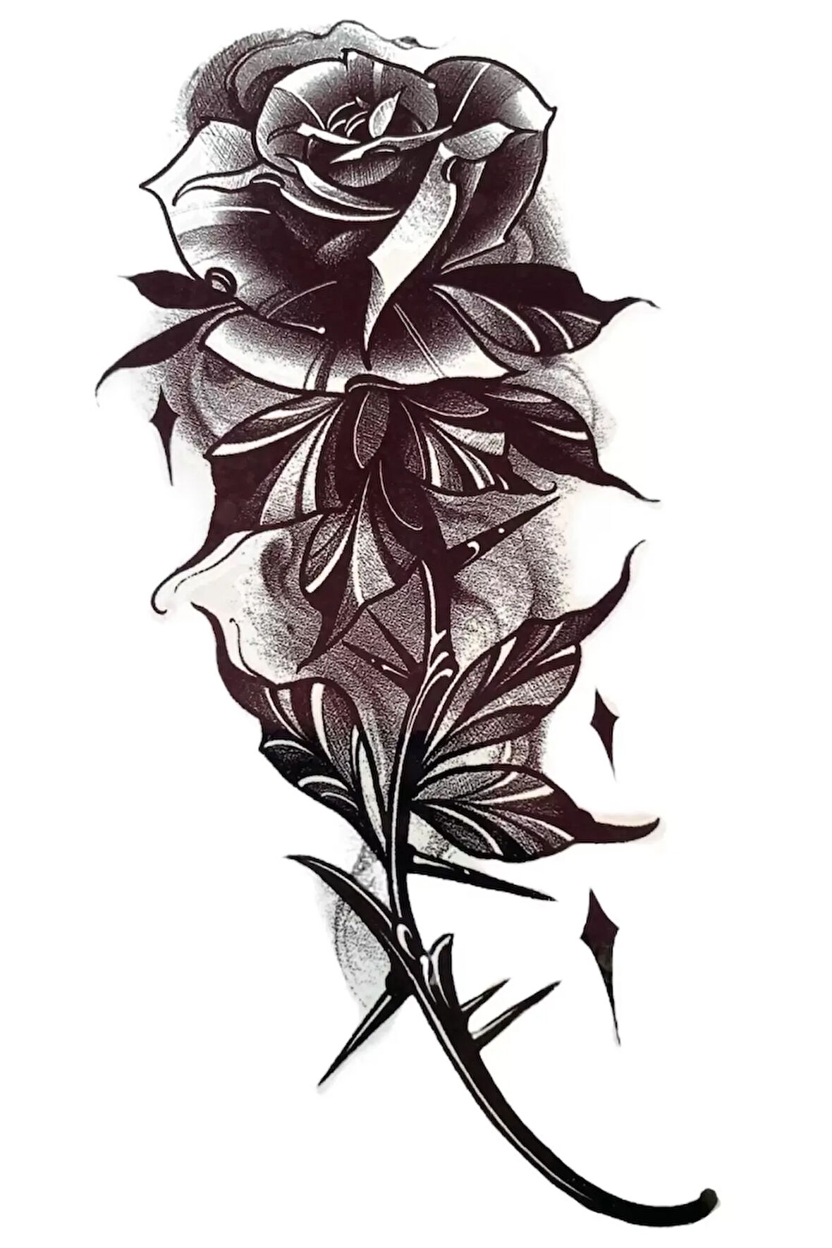 Caş Dekorasyon Gül Figürlü Geçici Dövme Tattoo