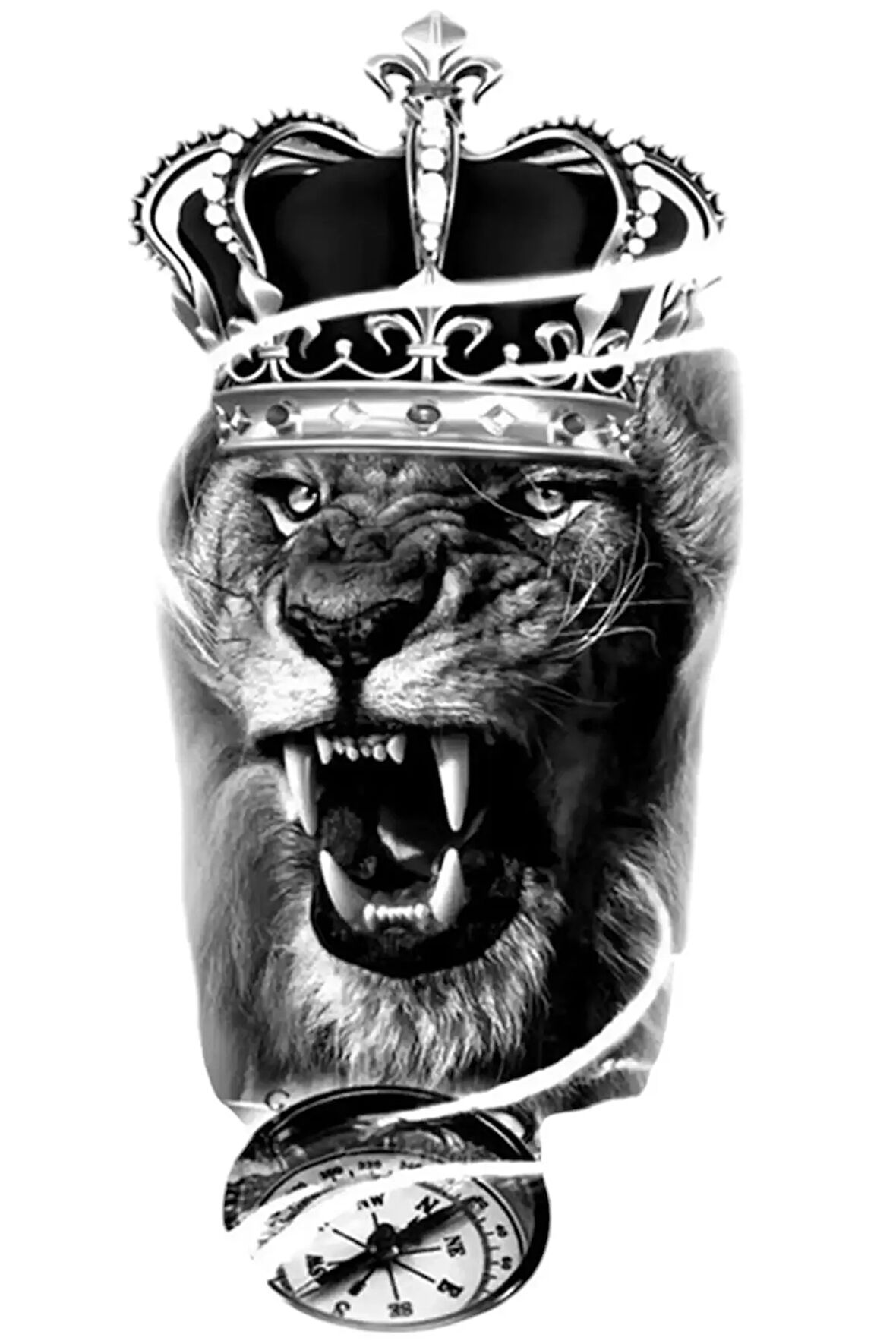 Caş Dekorasyon Aslan Figürlü Geçici Dövme Tattoo