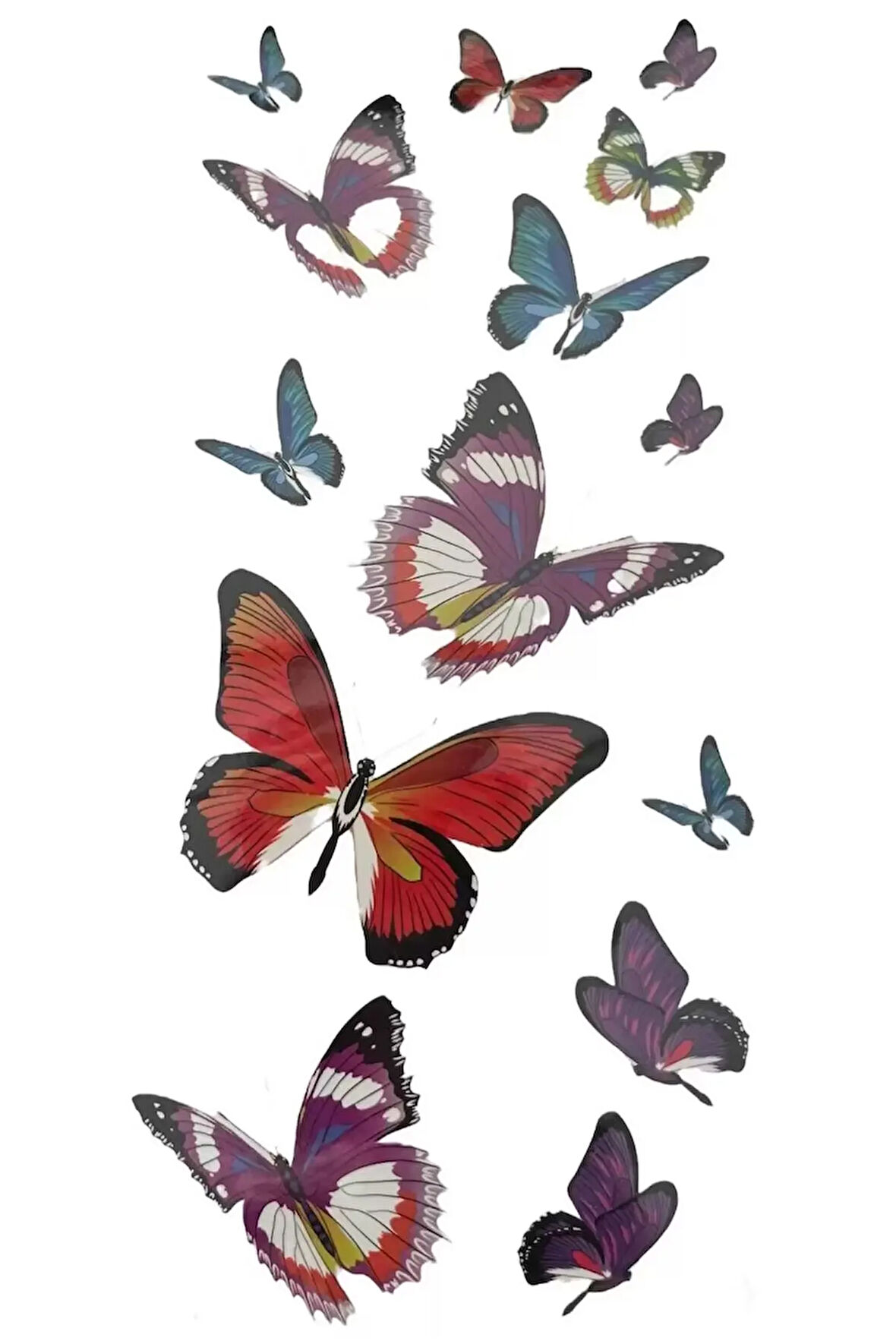 Caş Dekorasyon Kelebek Figürlü Geçici Dövme Tattoo