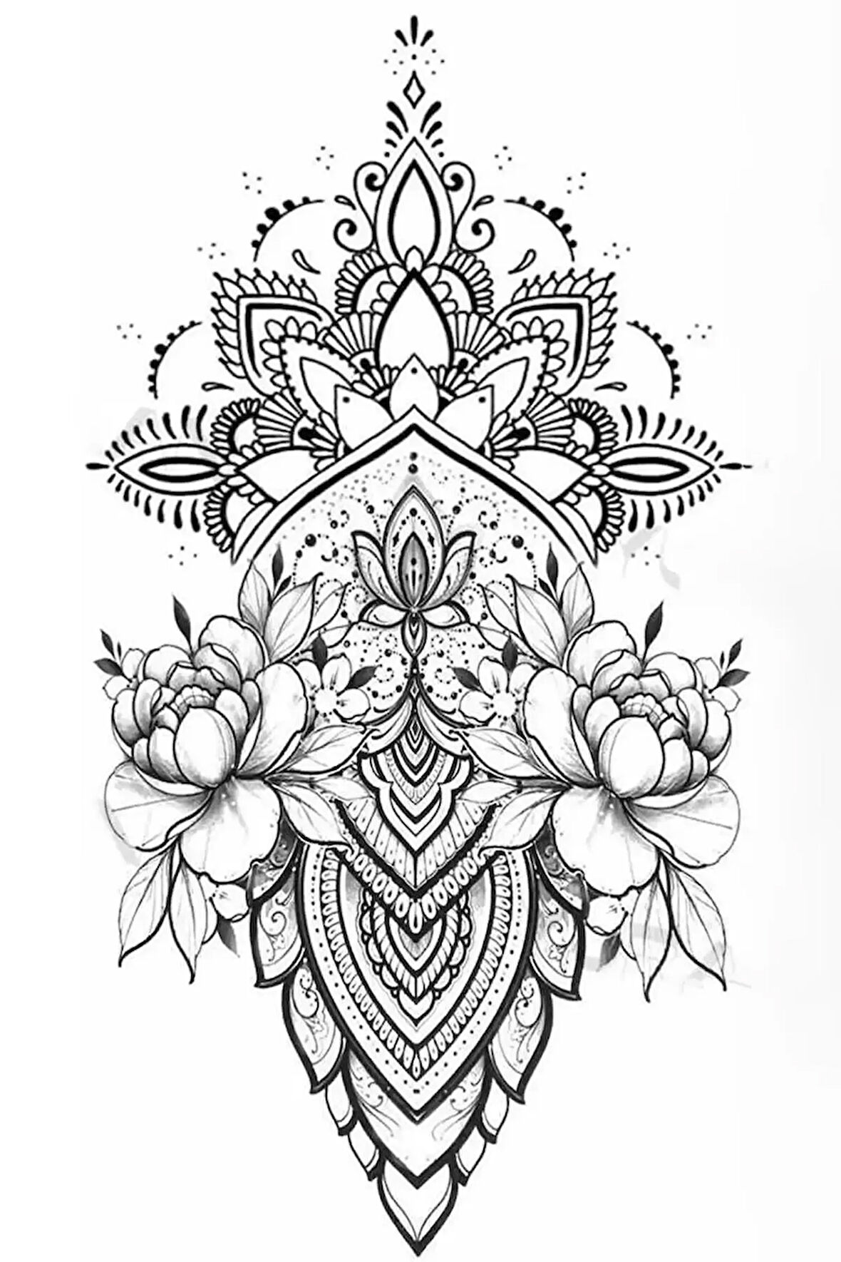 Caş Dekorasyon Çiçek Figürlü Geçici Dövme Tattoo