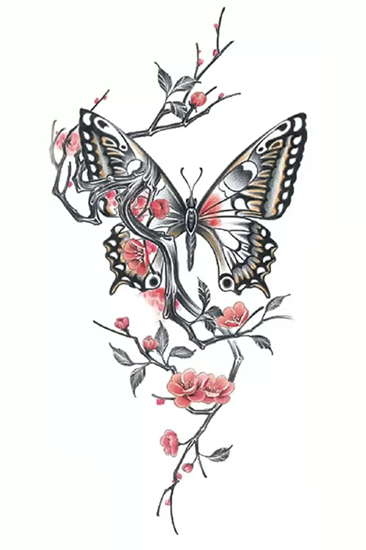 Caş Dekorasyon Kelebek Figürlü Geçici Dövme Tattoo
