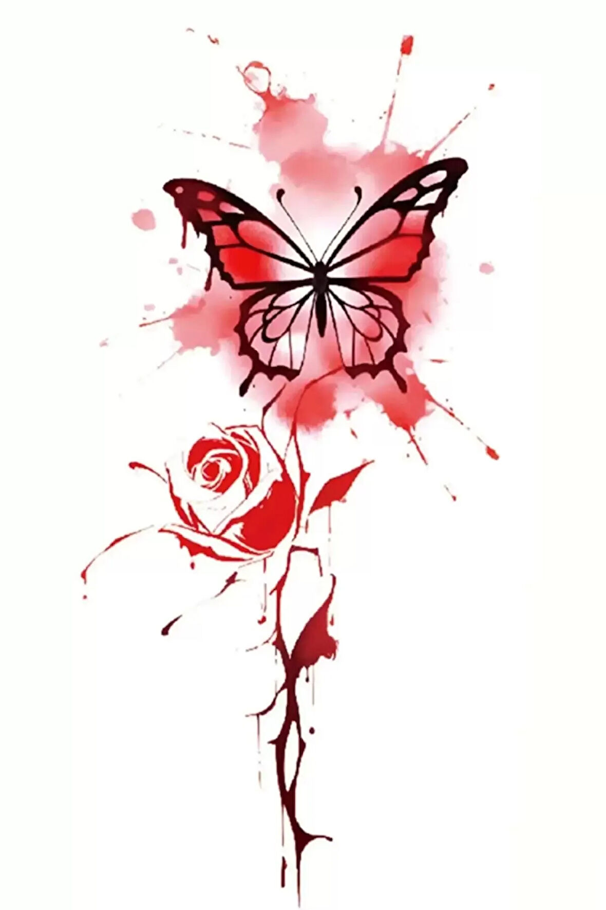 Caş Dekorasyon Kelebek Figürlü Geçici Dövme Tattoo