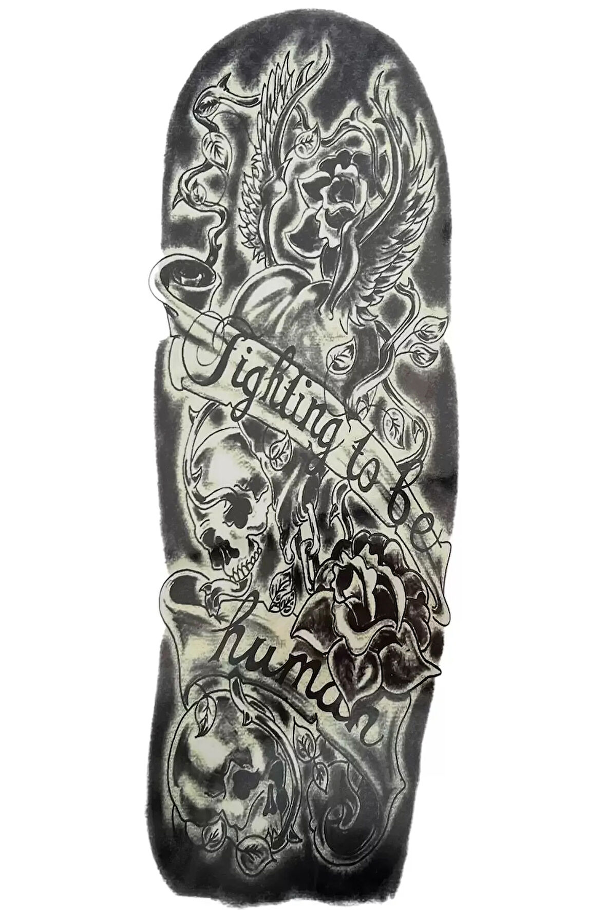 Caş Dekorasyon Geçici Kuru Kafa Ve Çiçek Figürlü Dövme Tattoo