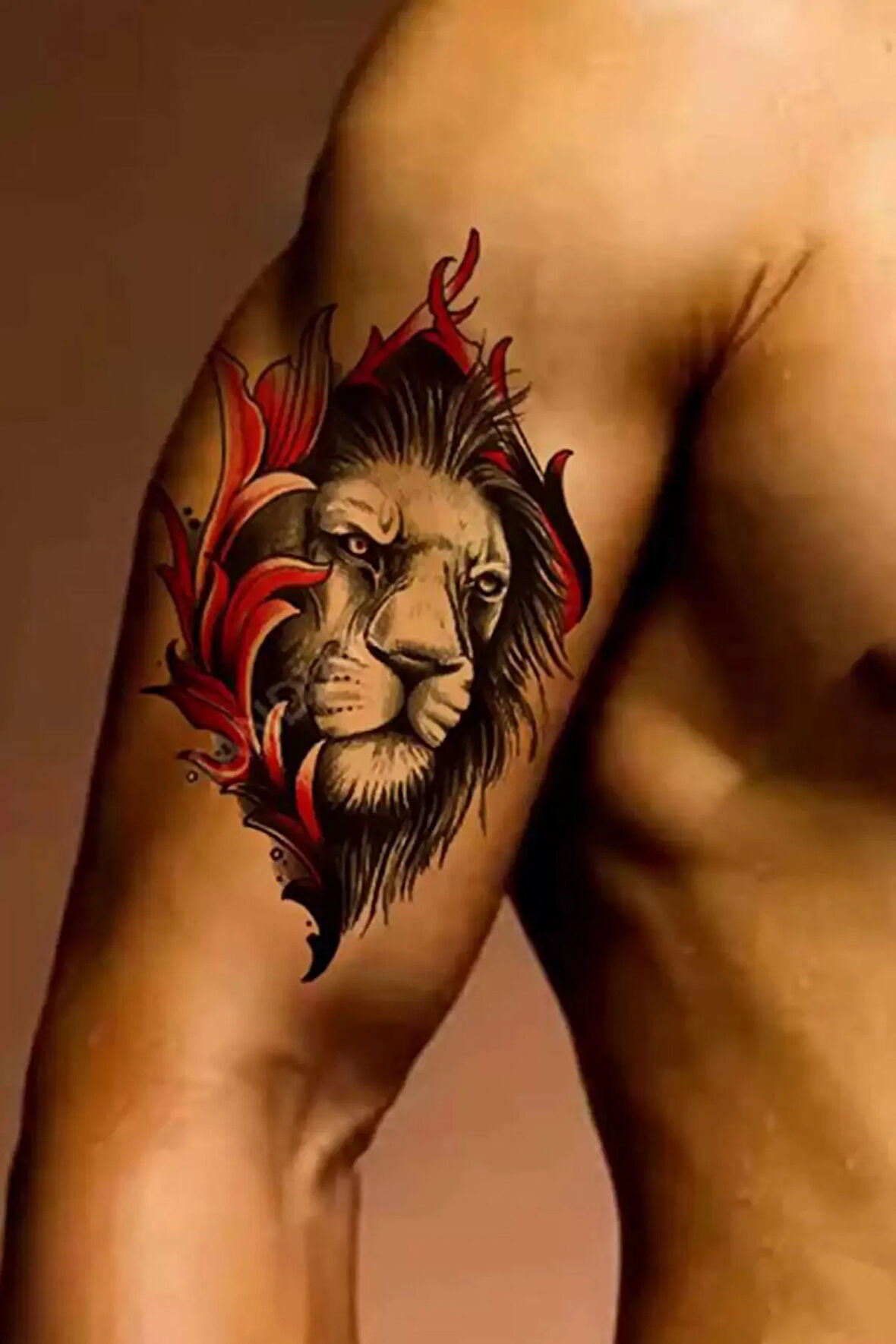Caş Dekorasyon Aslan Figürlü Geçici Dövme Tattoo