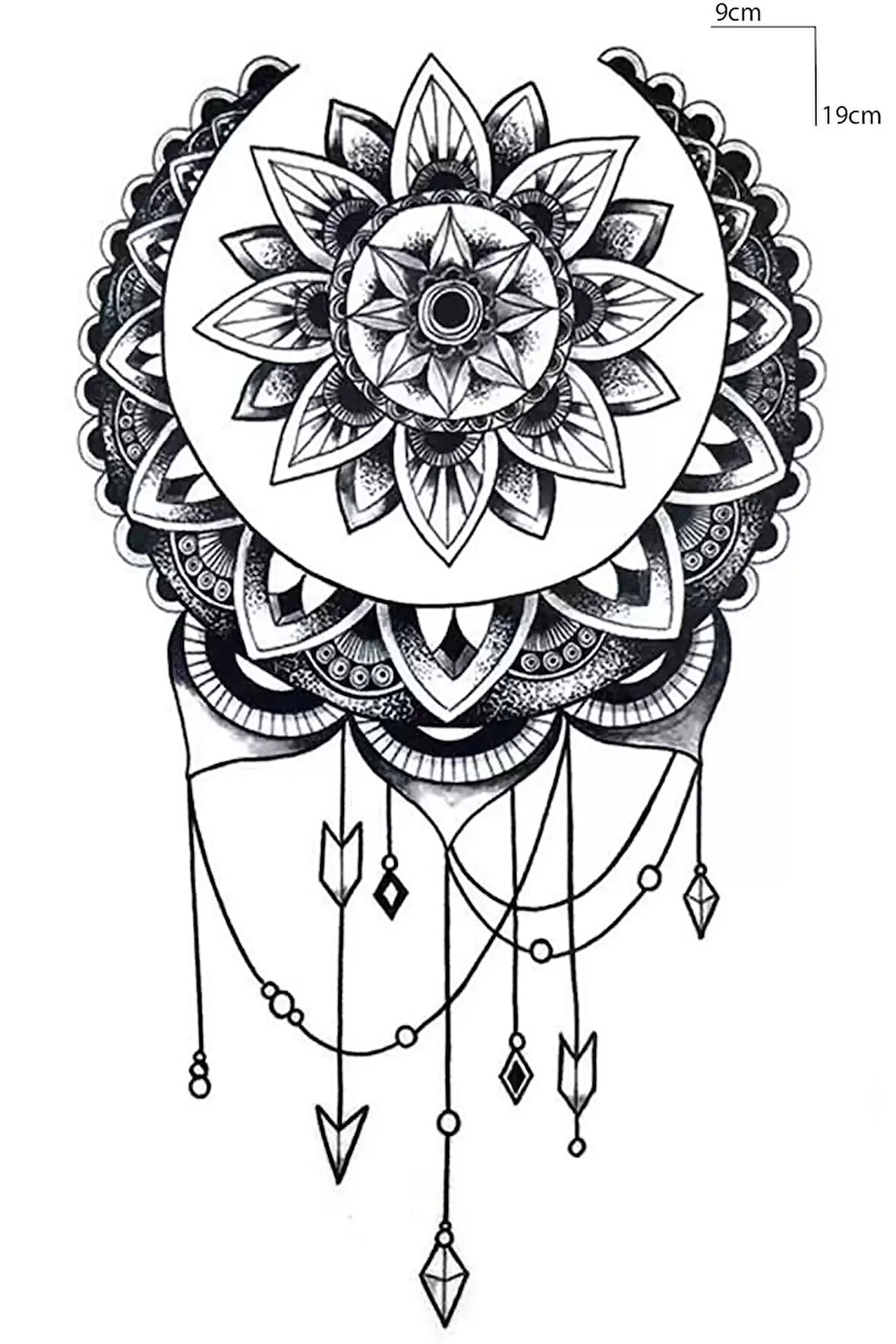 Caş Dekorasyon Lotus Figürlü Geçici Dövme Tattoo