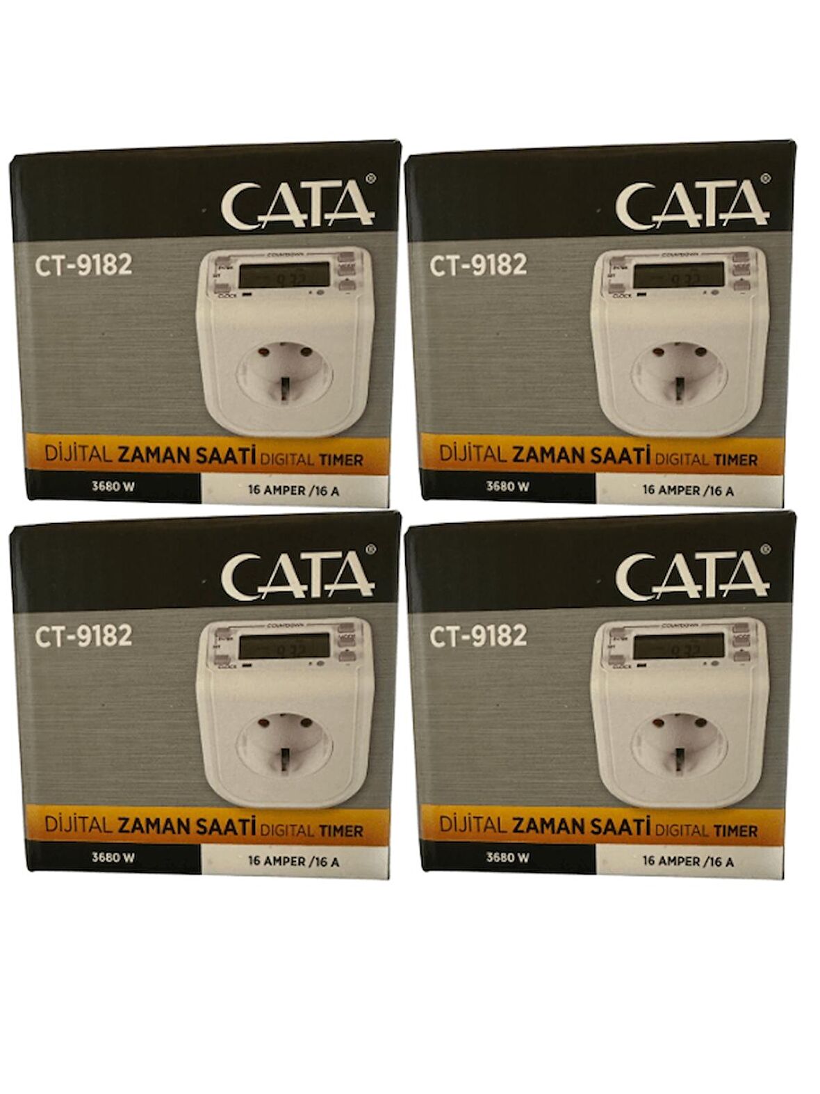 Cata CT-9182 3680W 16 Amper Dijital Zaman Saati (4 Adet)