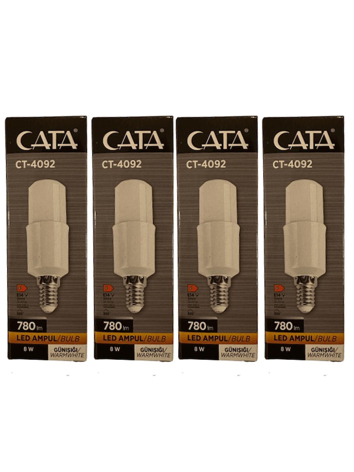 Cata CT-4092 8W 3200K (Günışığı) E14 Duylu Led Ampul (4 Adet)