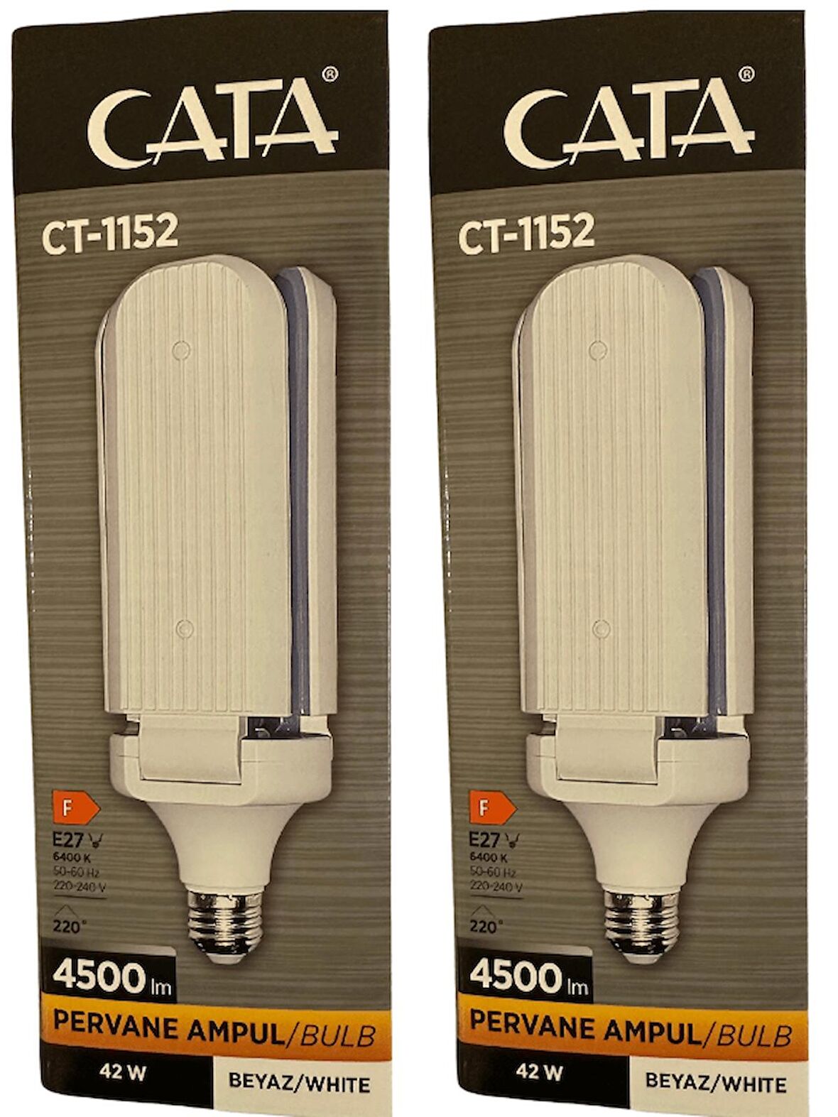 Cata CT-1152 42W 6400K (Beyaz Işık) E27 Duylu Led Pervane Ampul (2 Adet)