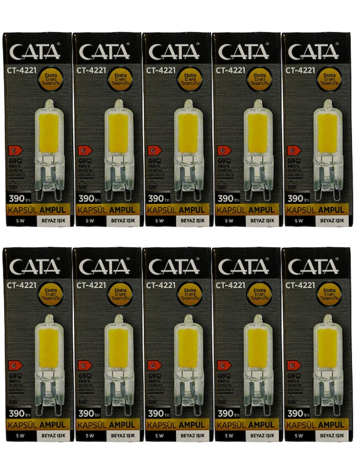Cata CT-4221 5W 6400K (Beyaz) G9 Duylu Kapsül Led Ampul (10 Adet)
