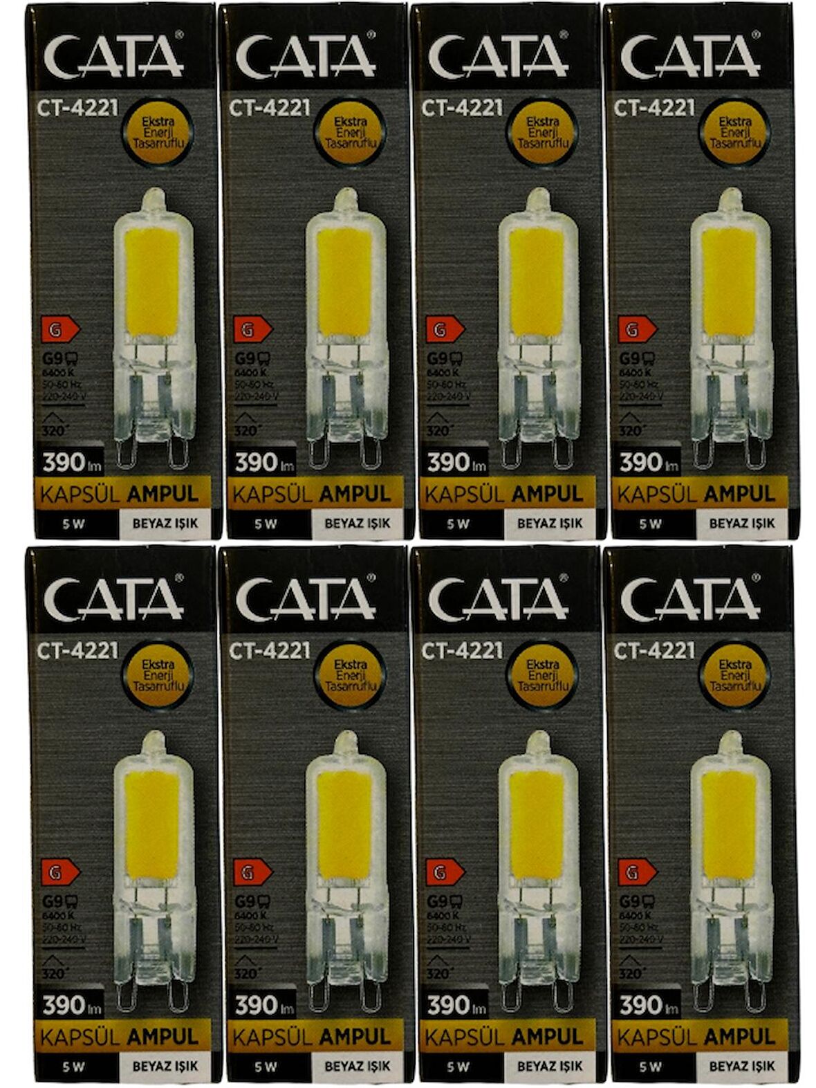 Cata CT-4221 5W 6400K (Beyaz) G9 Duylu Kapsül Led Ampul (8 Adet)
