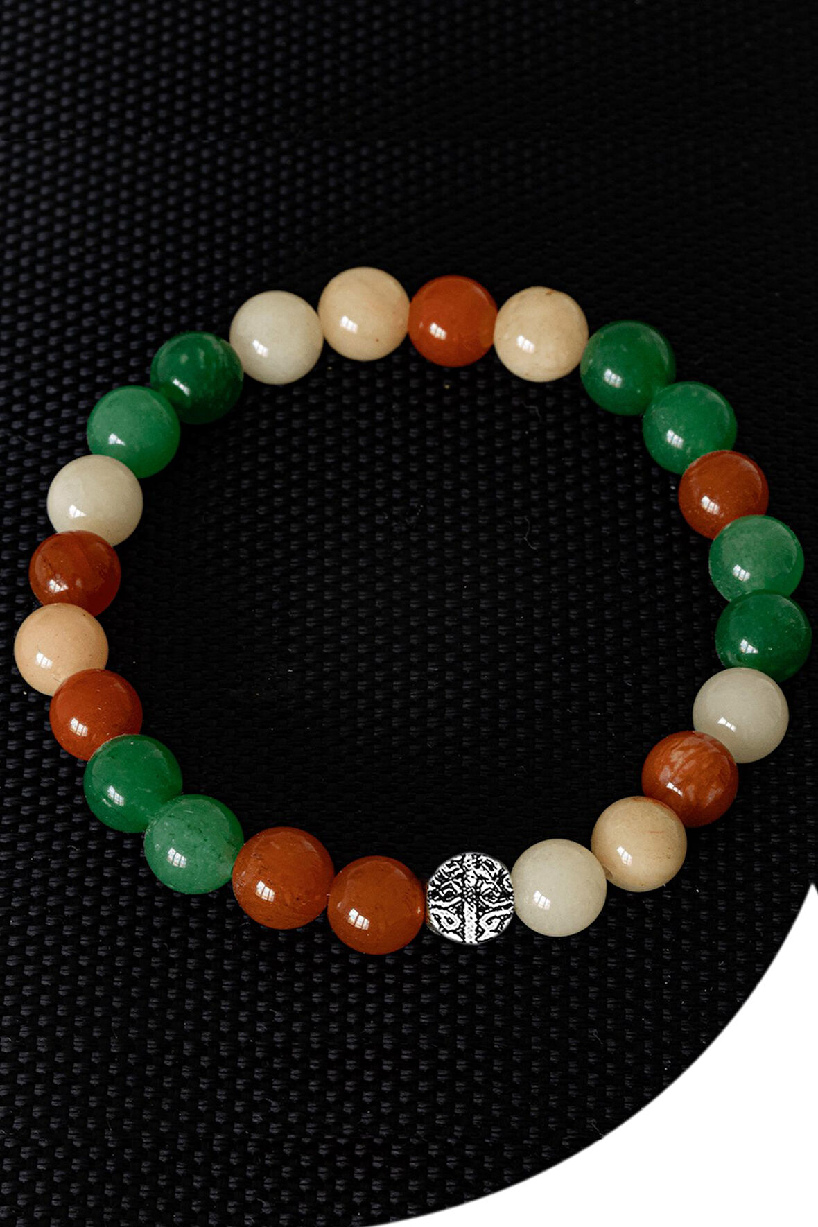 Sertifikalı Öğrenci Başarı Bilekliği - Gümüş Aparatlı (Kalsit,Yeşim, Akik Taşı)