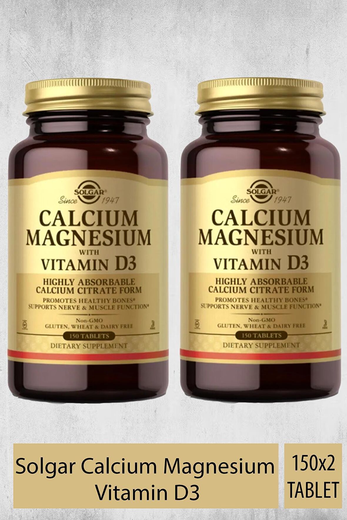 Solgar Calcium Magnesium Vitamin D3 150 Tablet 2 Adet