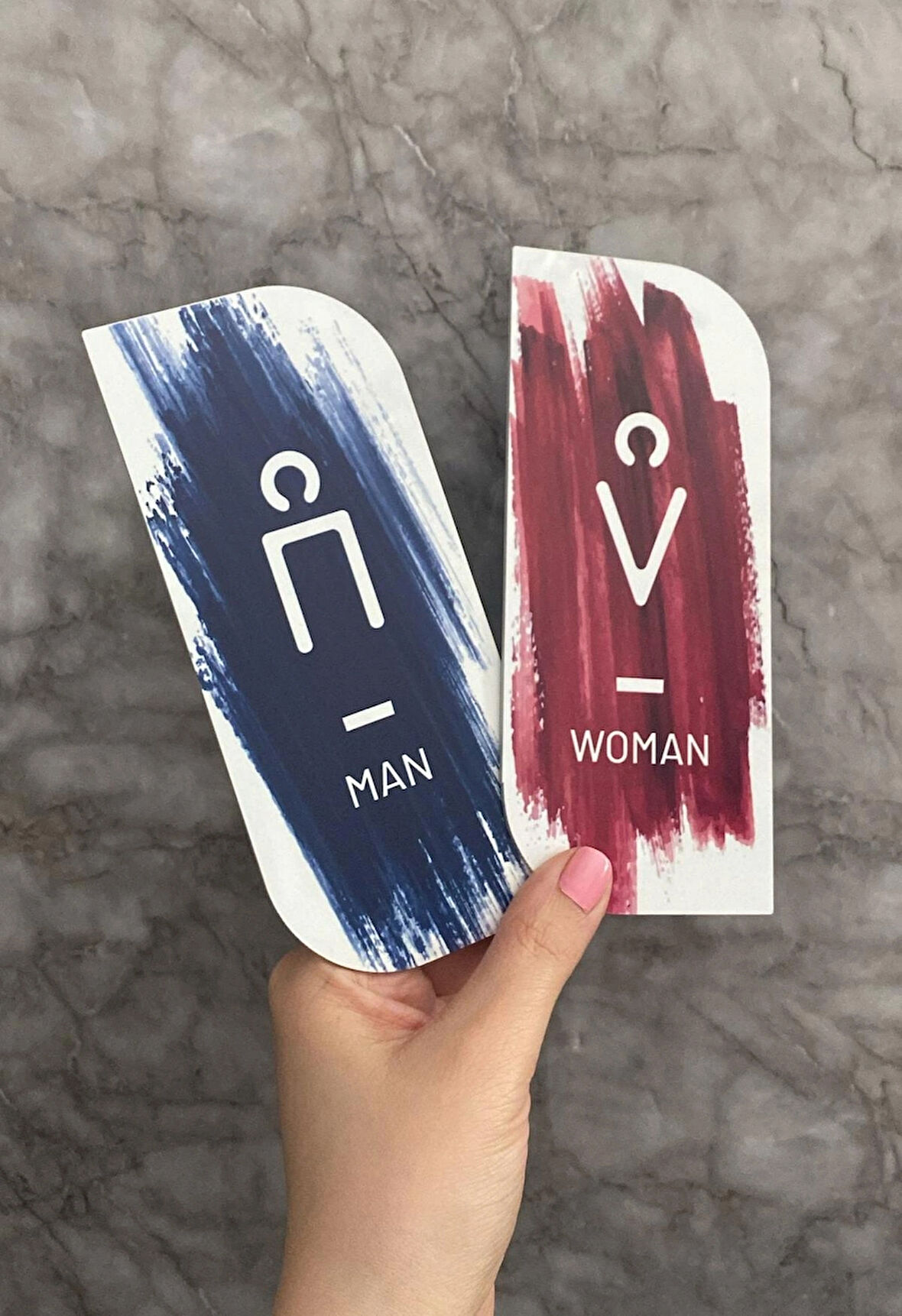 Colour Brush Serisi Kadın&Erkek WC Yönlendirme Levha Seti