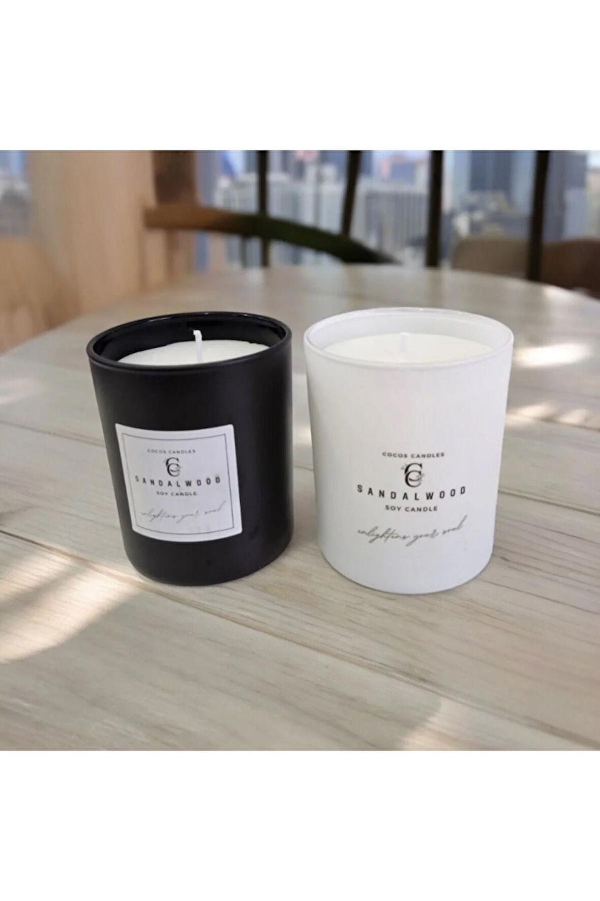 Sandal Kokulu Cam Bardakta %100 Doğal Kokulu Soya Wax Mum (7 cm- Özel Set)