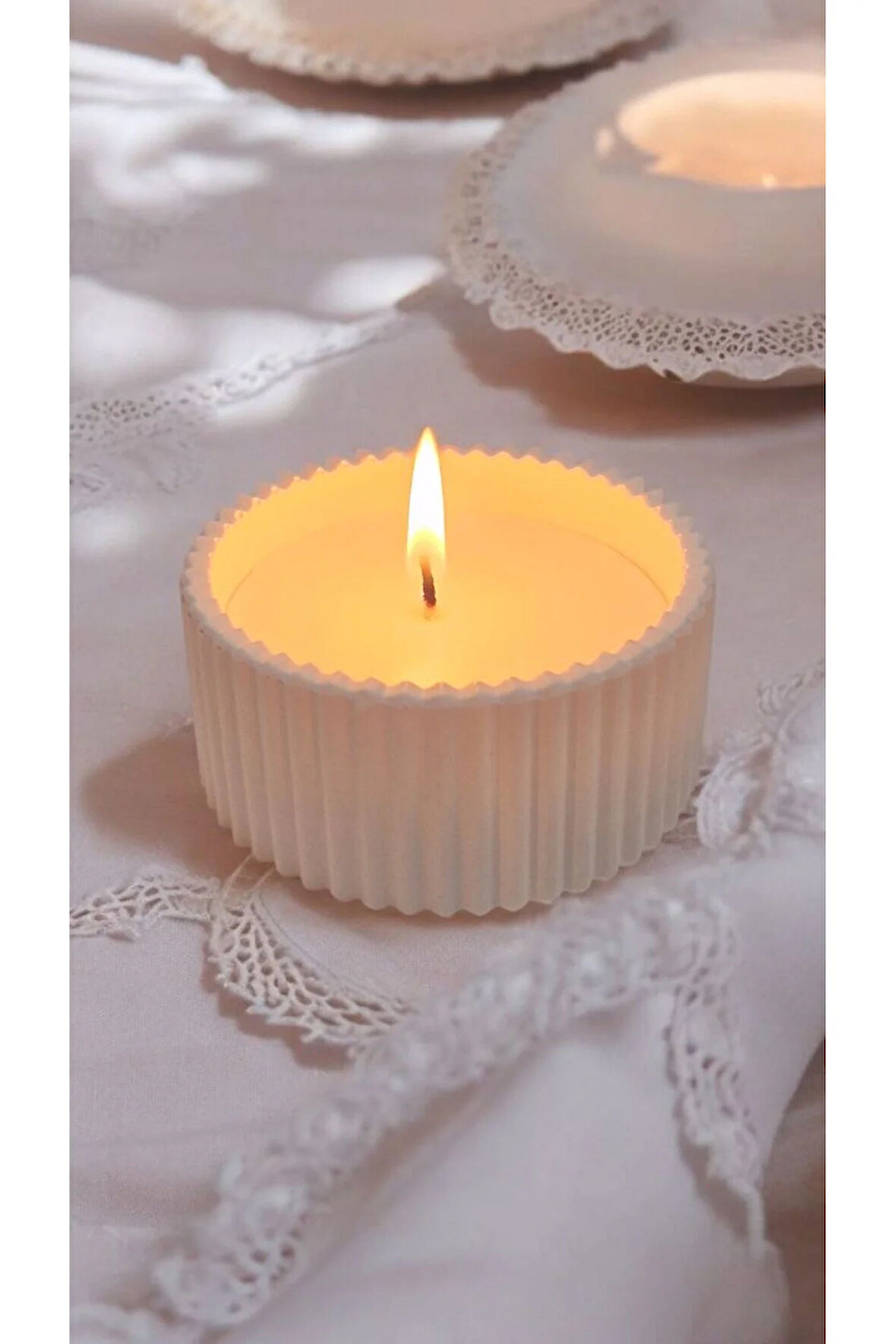 Seni Seviyorum Gizli Mesajlı Taş Mumlukta Lavanta Kokulu %100 Doğal Soya Mum(6 cm)