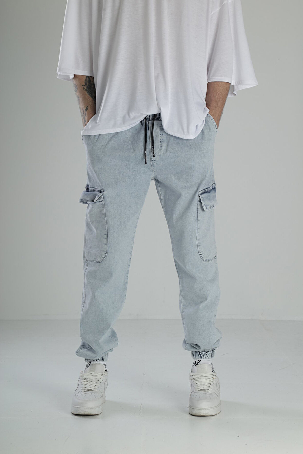Premium Kalite Buz Mavi Jogger Pantolon