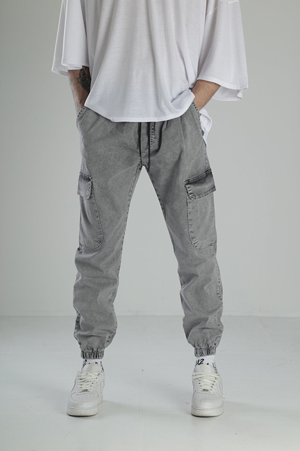 Premium Kalite Gri Jogger Pantolon
