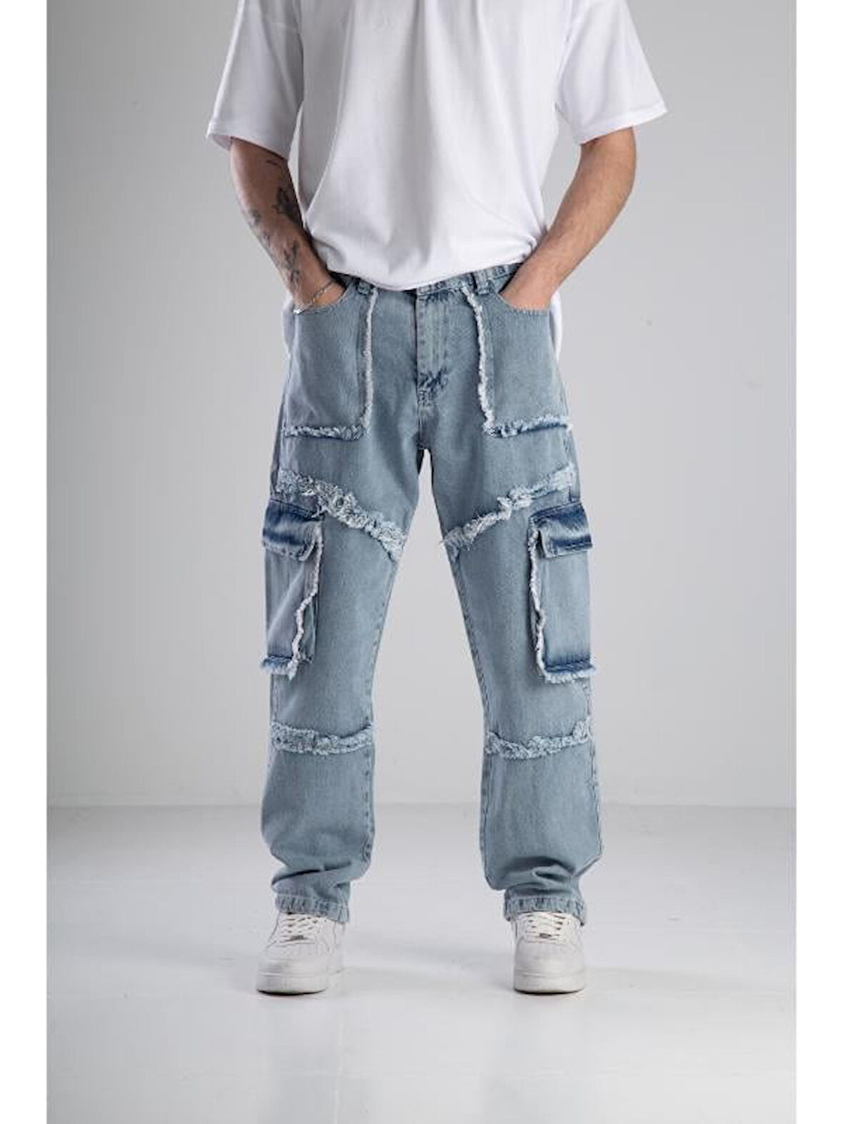 Premium Kalite Mavi Baggy Pantolon