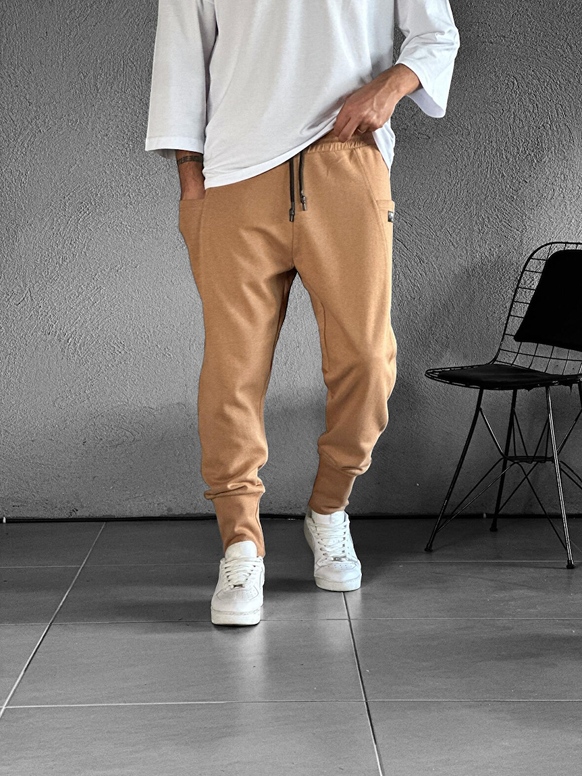 Paça Ribana Yan Cepli Kahve Jogger